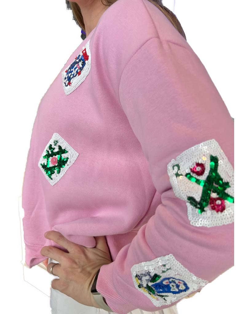 Sequin Mahjong Tile Sweatshirt