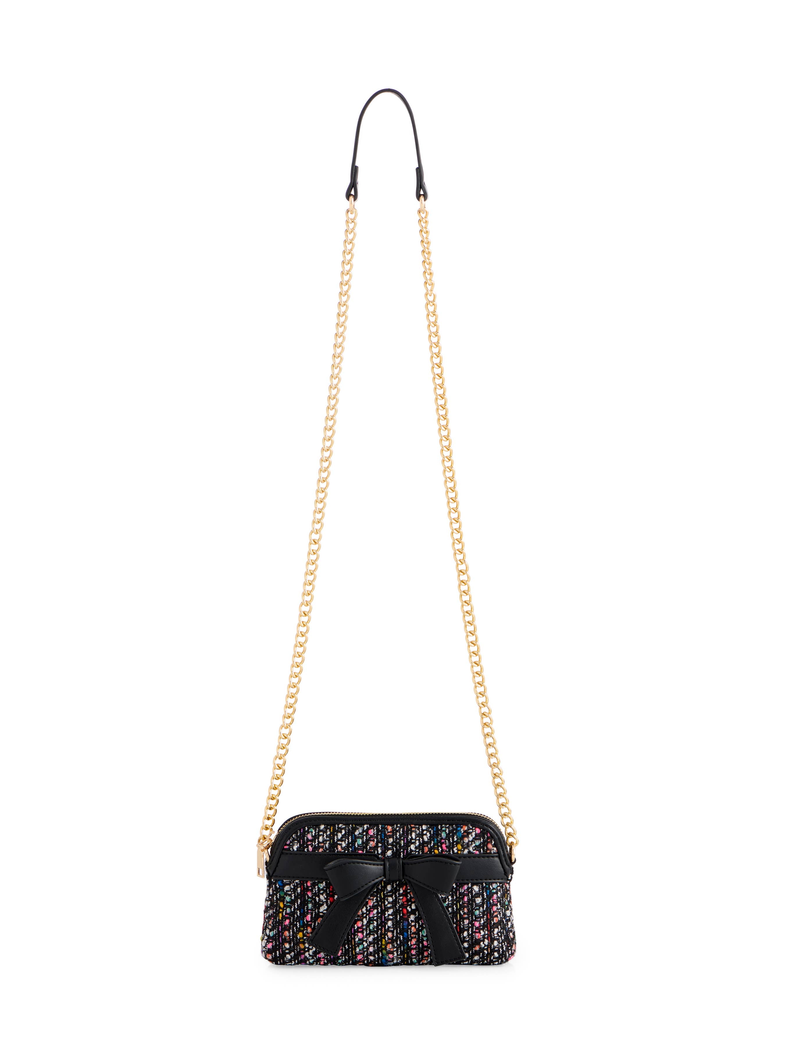 Anya Tweed Cross-Body Black