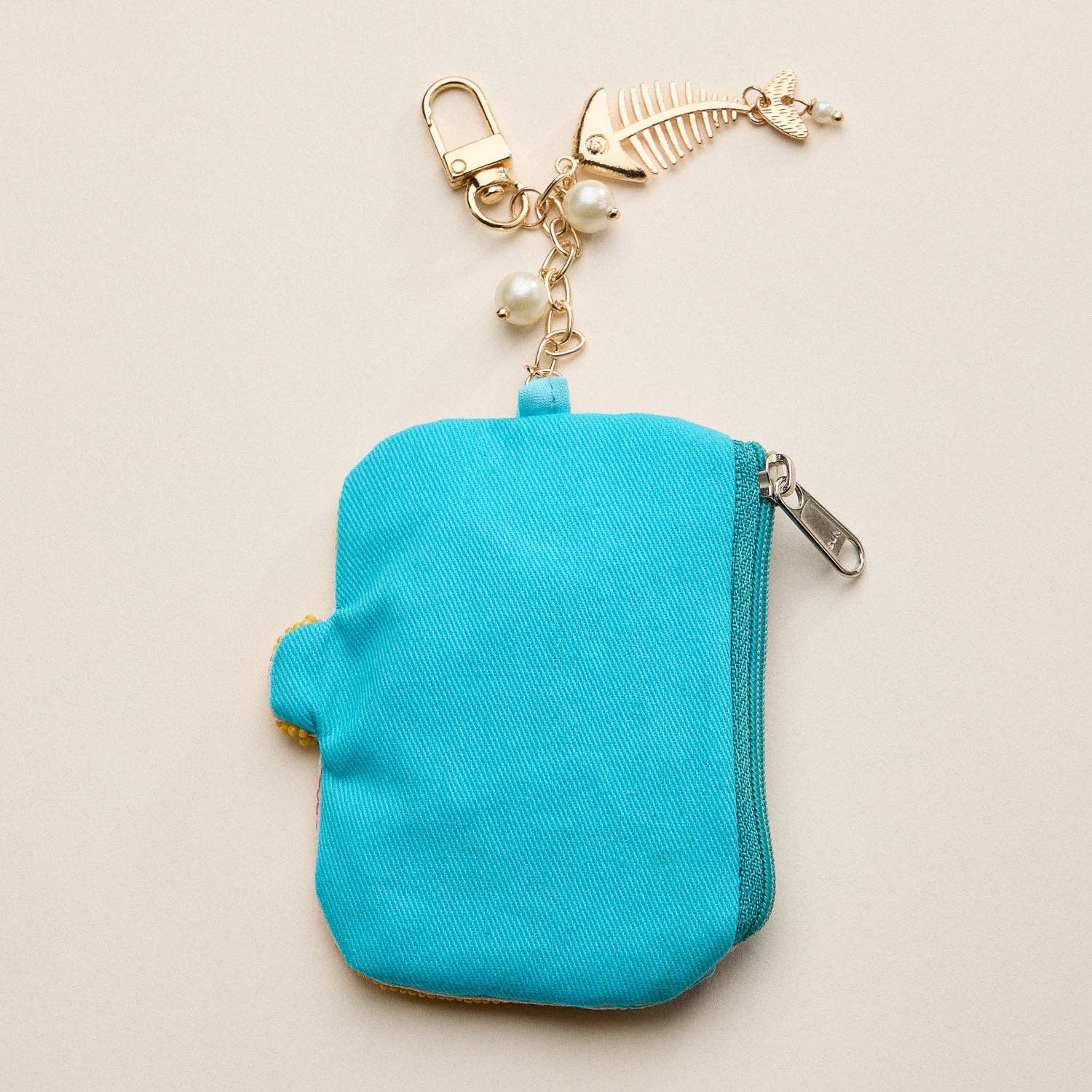 Beaded Sardine Coin Purse Keychain