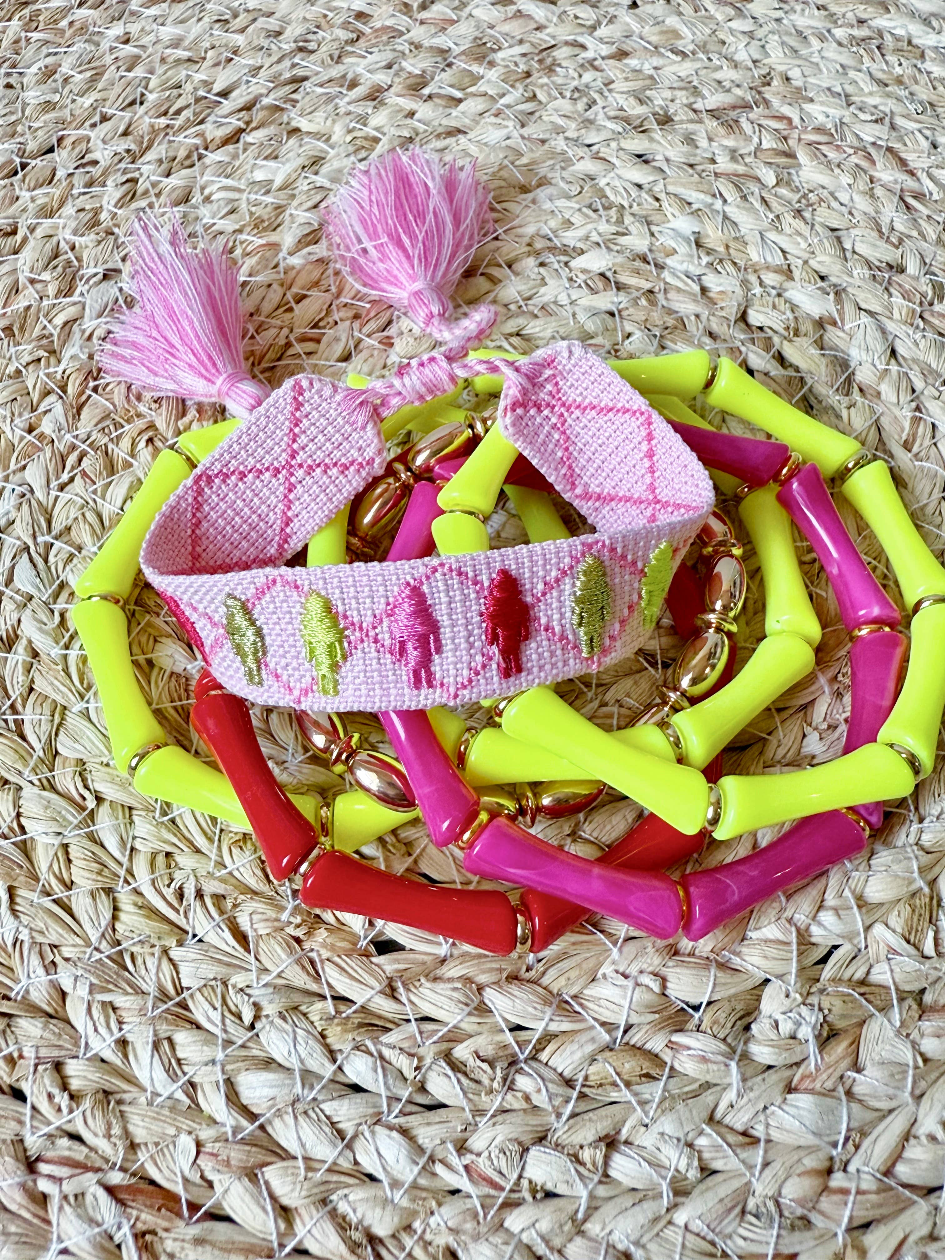 Pink Nutcracker Adjustable Woven Bracelet