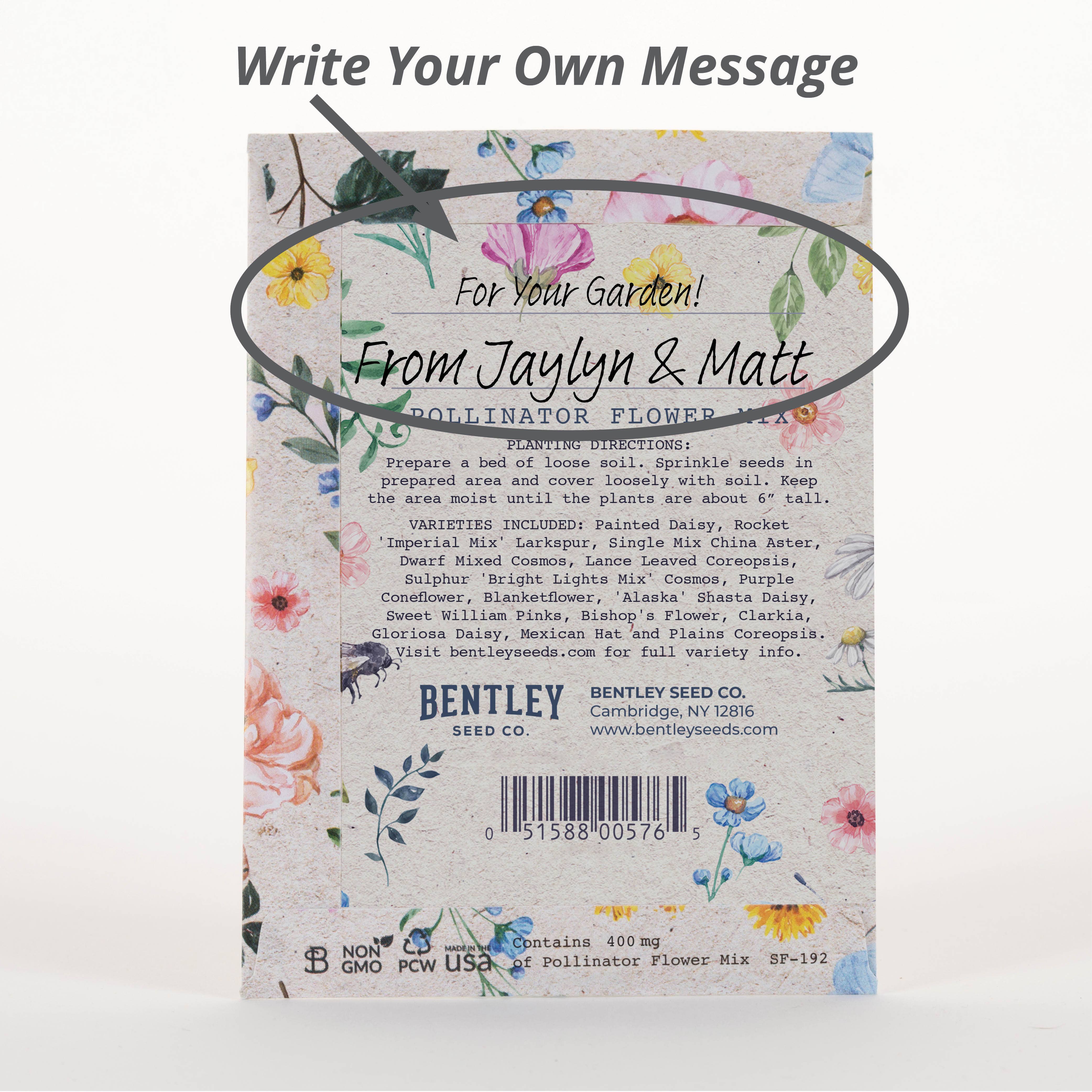 Help Pollinators Kraft Bee - Pollinator Wildflower Seed