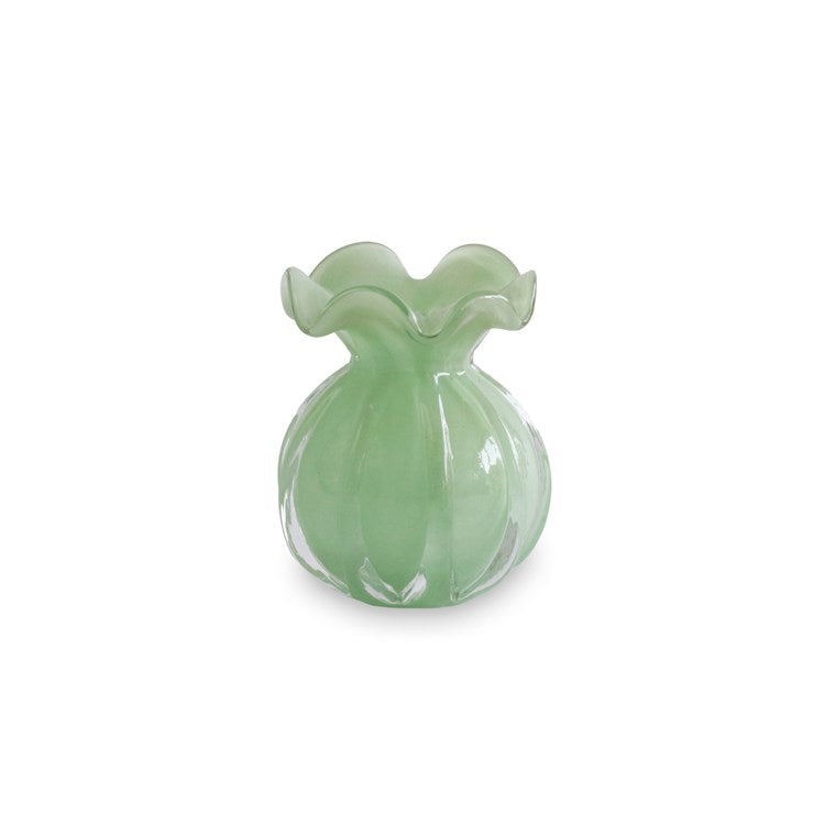 GLASS Vento Small Round Bud Vase (Jade)
