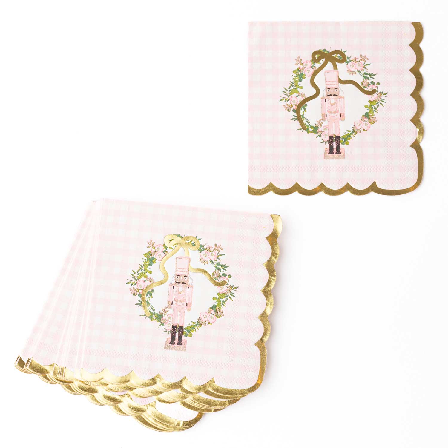 Sugarplum Gingham Paper Cocktail Napkin