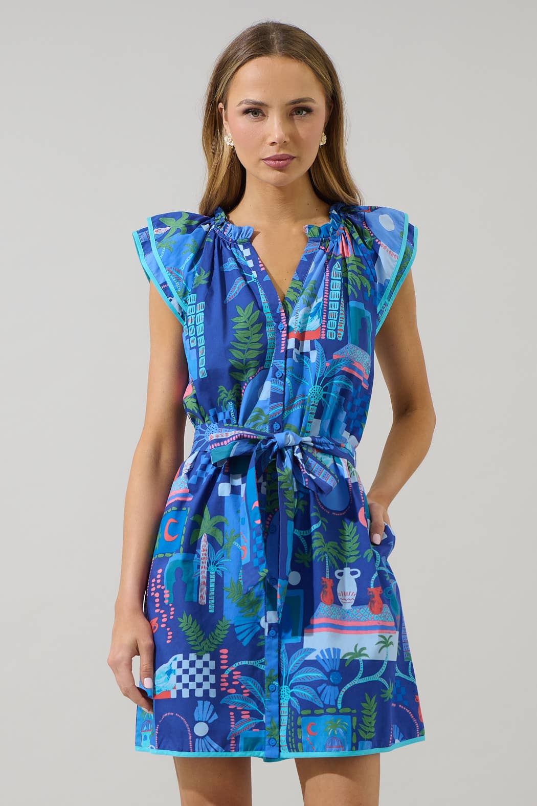 Punta Alta Olera Ruffle Mini Dress