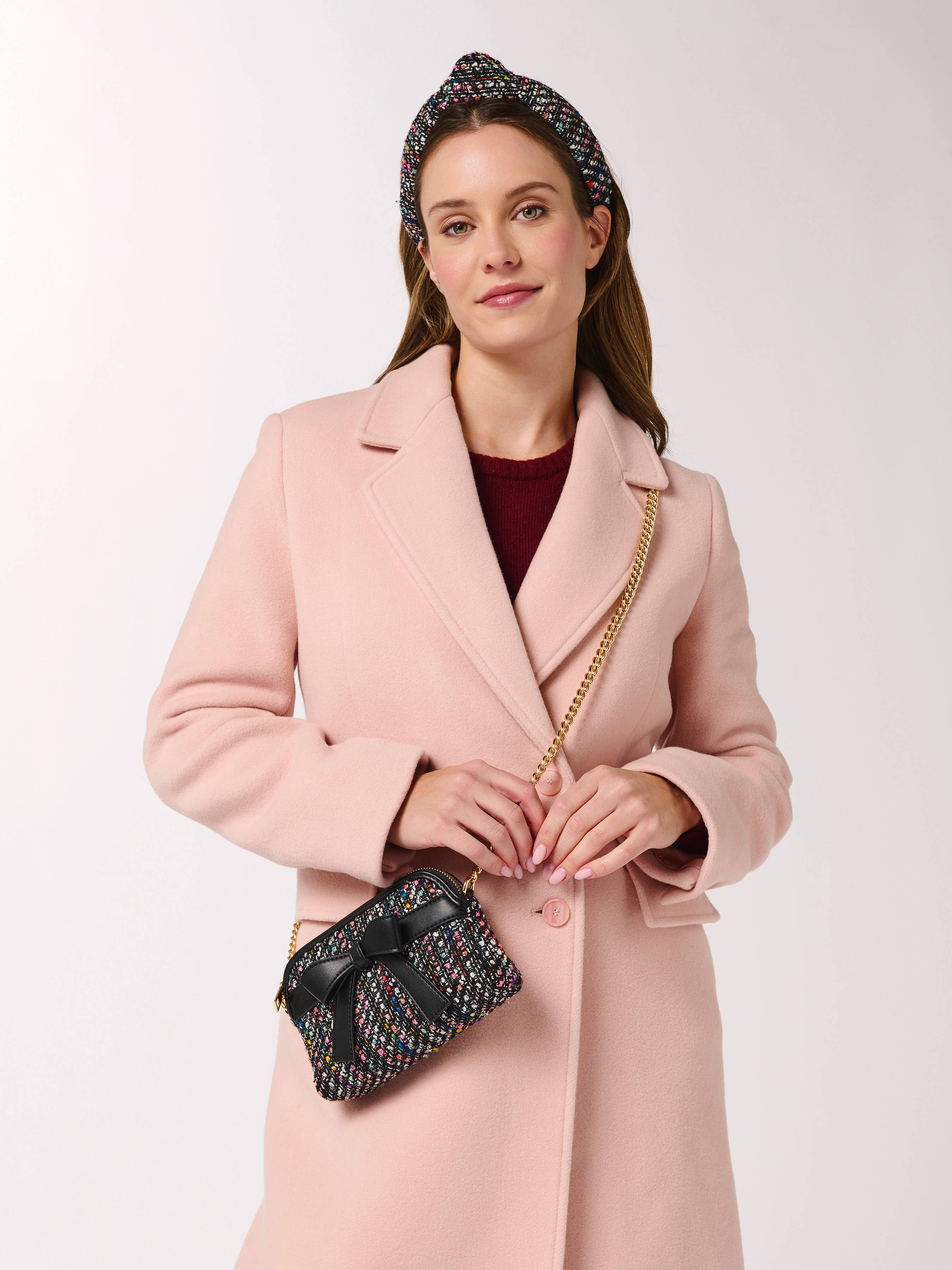 Anya Tweed Cross-Body Black