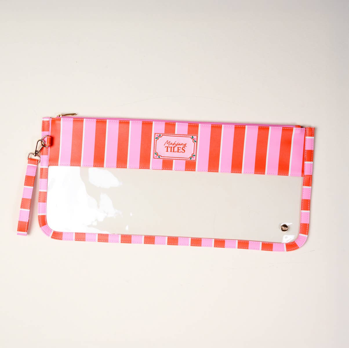 Mahjong Tile Pouch Sicily Stripes Pink