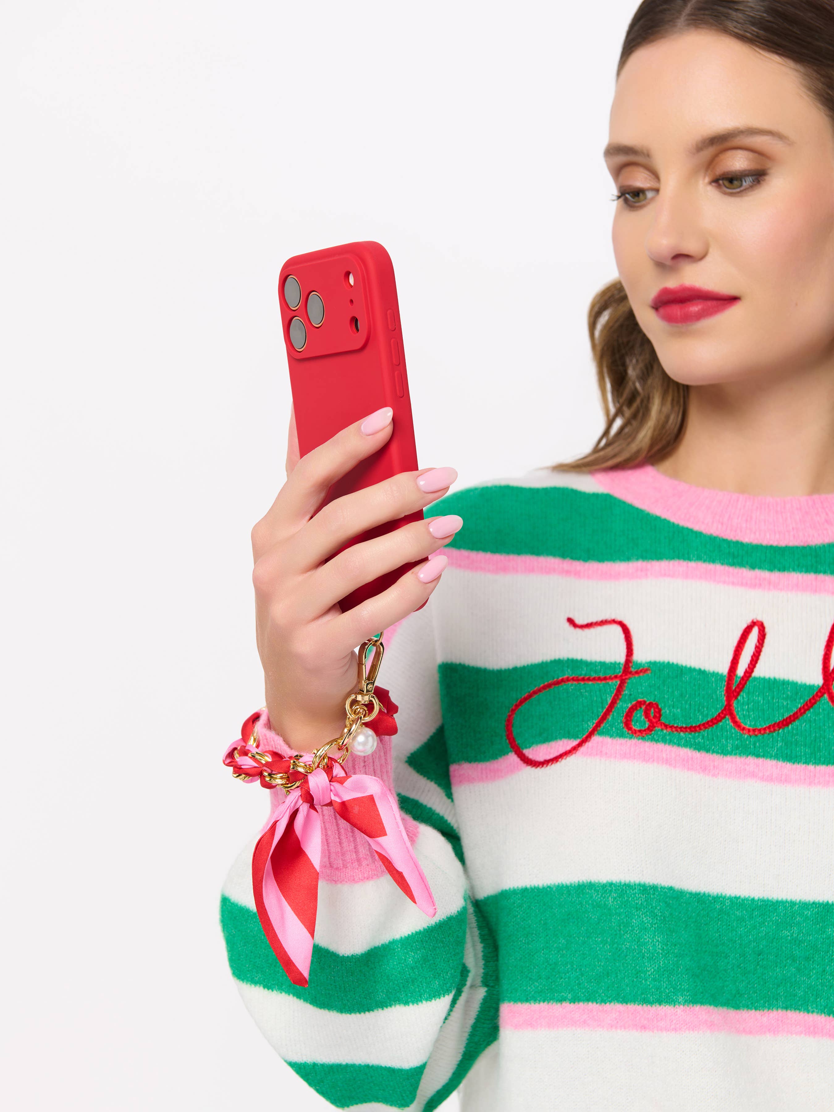 Multicolored Stripe Phone Wristlet