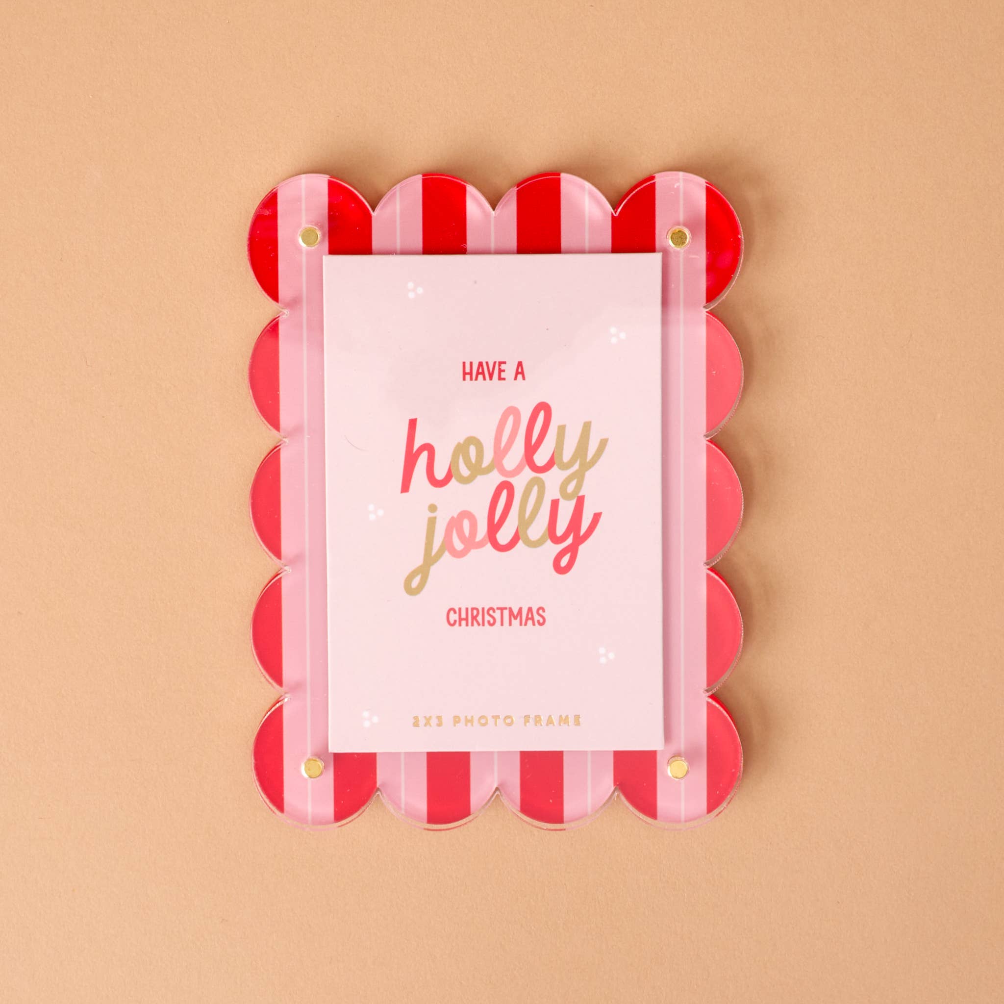 Mini Acrylic Pic Frame Magnet Red Stripes