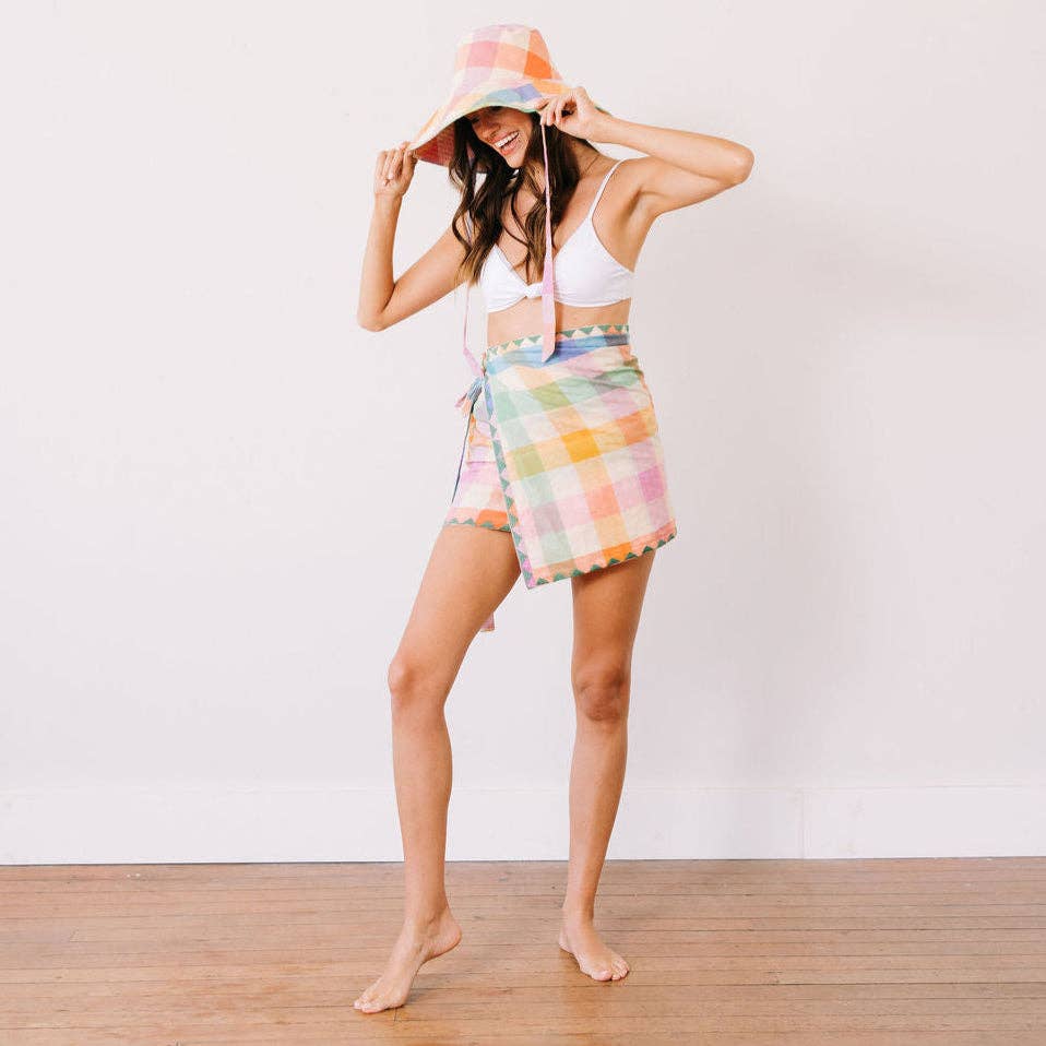 Rainbow Plaid Marina Sarong