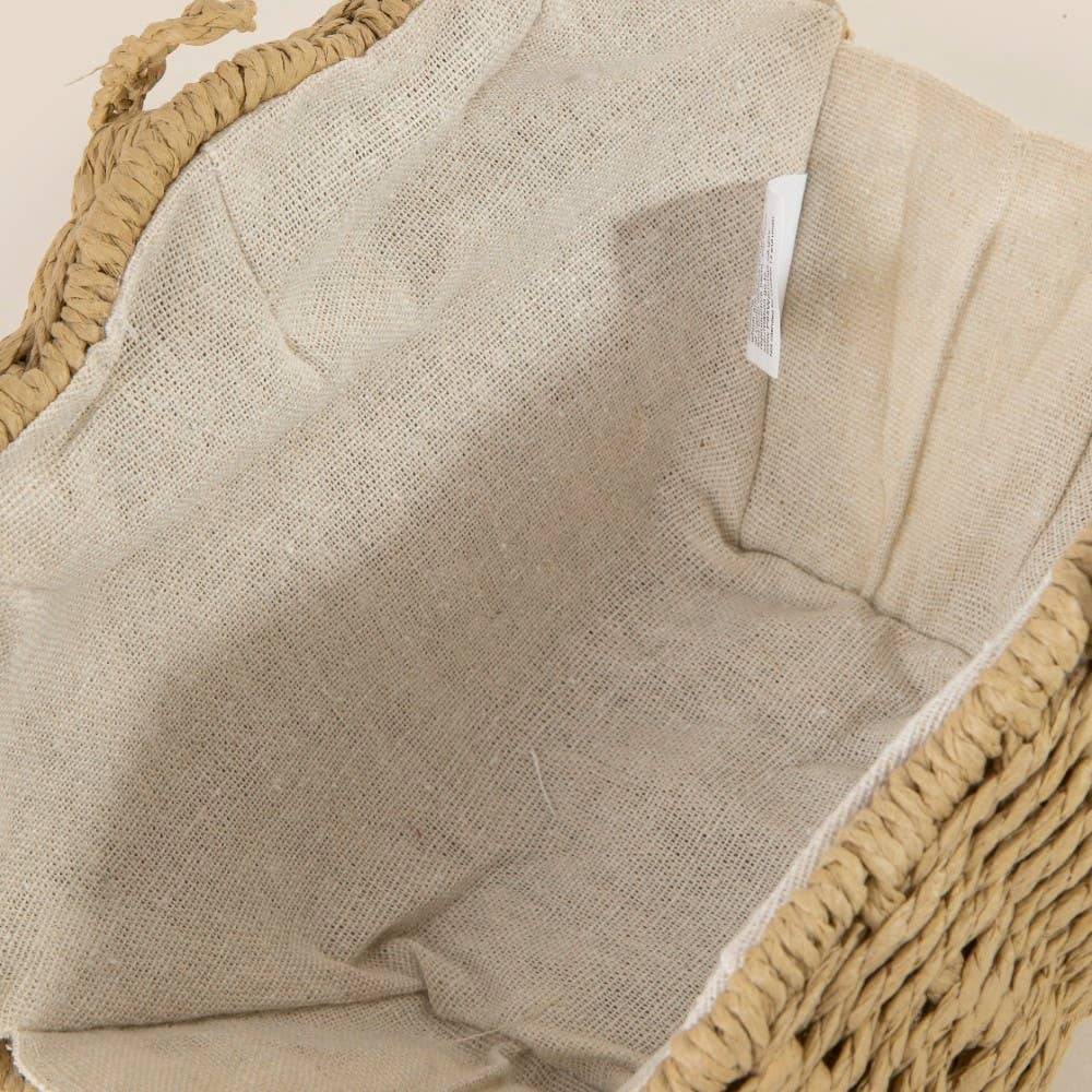 Straw Shell Braided Top Handle Bag
