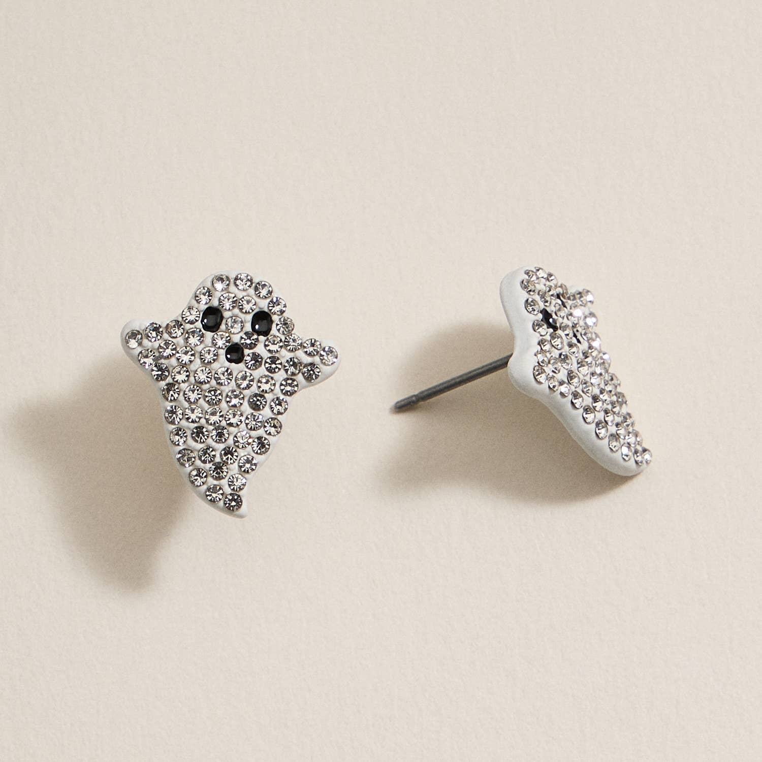 Rhinestone Ghost Stud Earrings