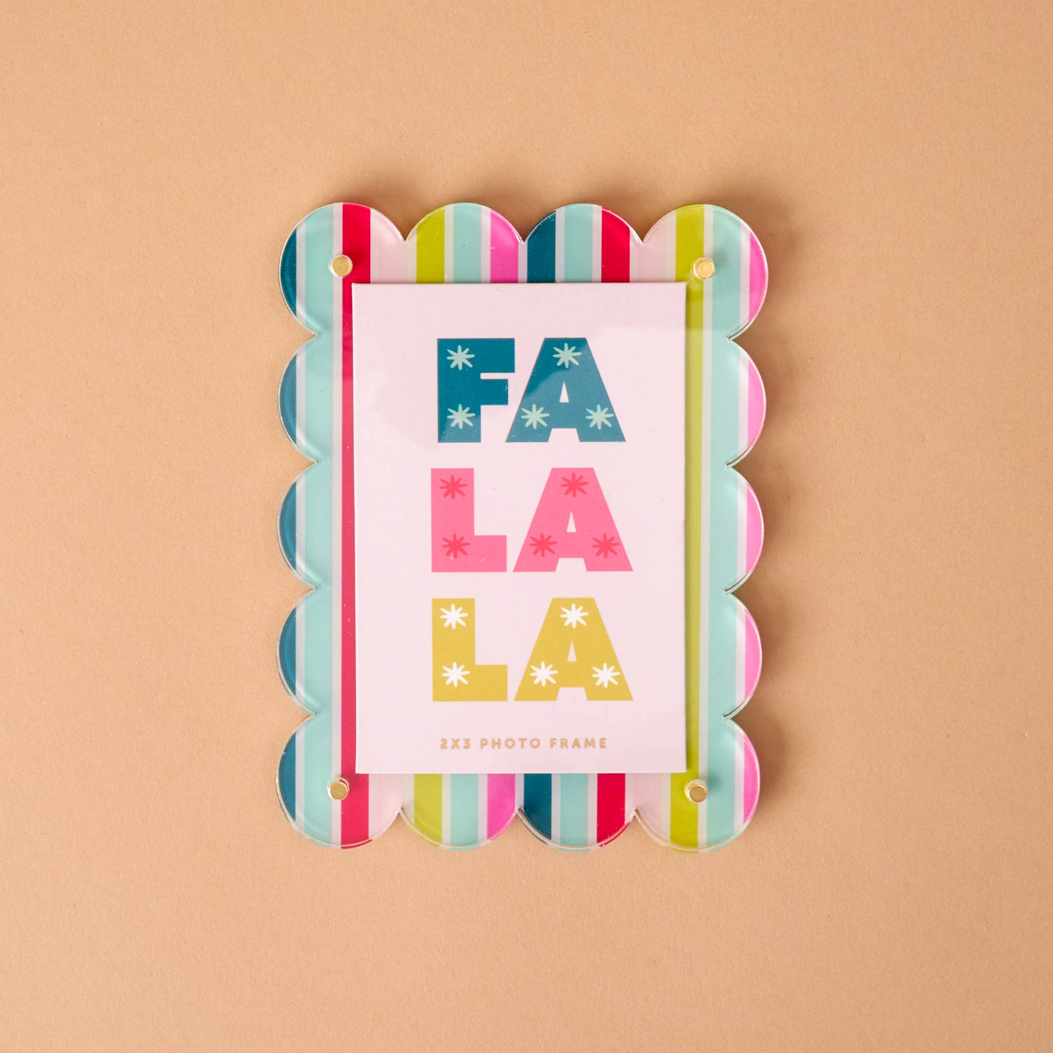 Mini Acrylic Picture Frame Magnet-Fa La La