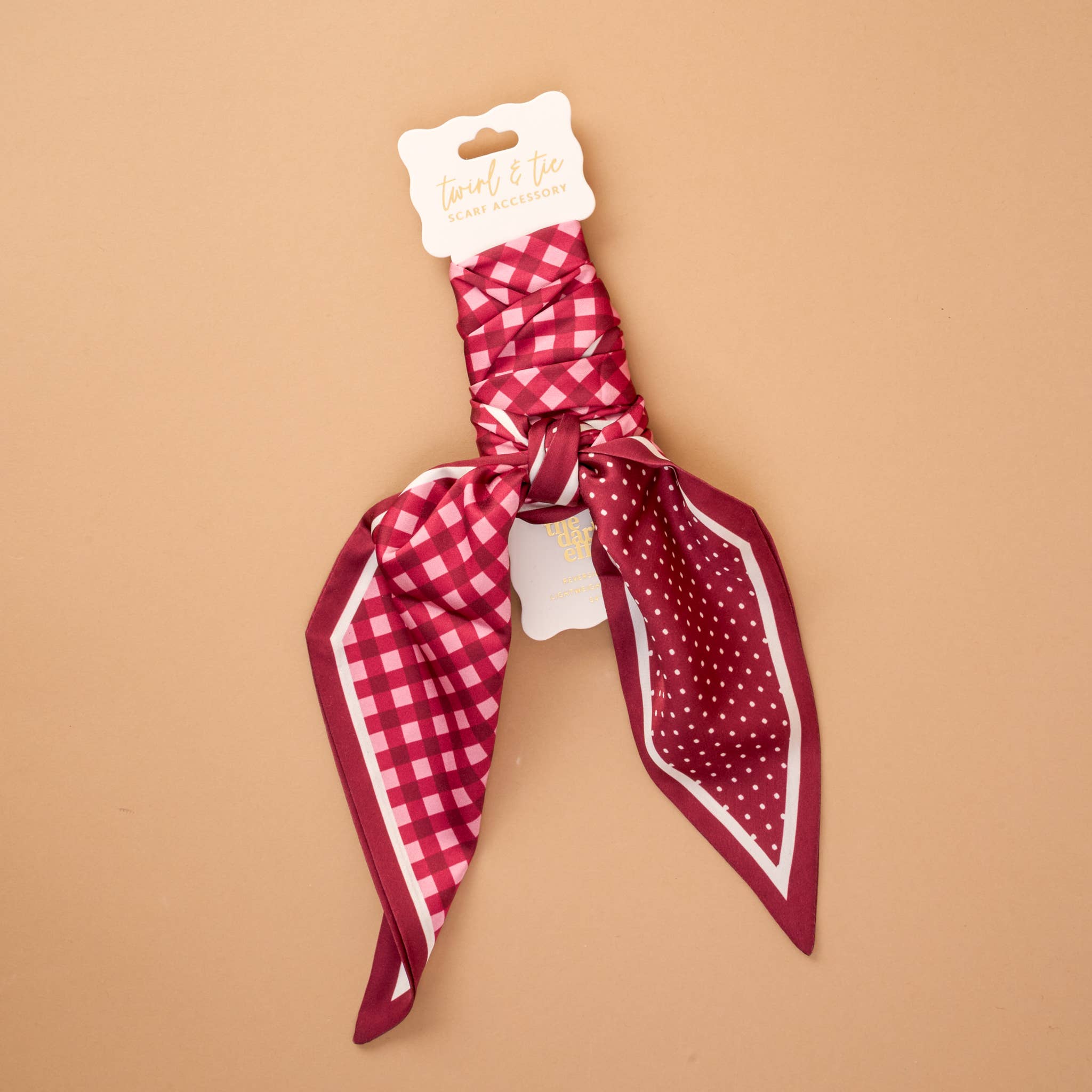 Twirl Scarf Gingham Burgundy