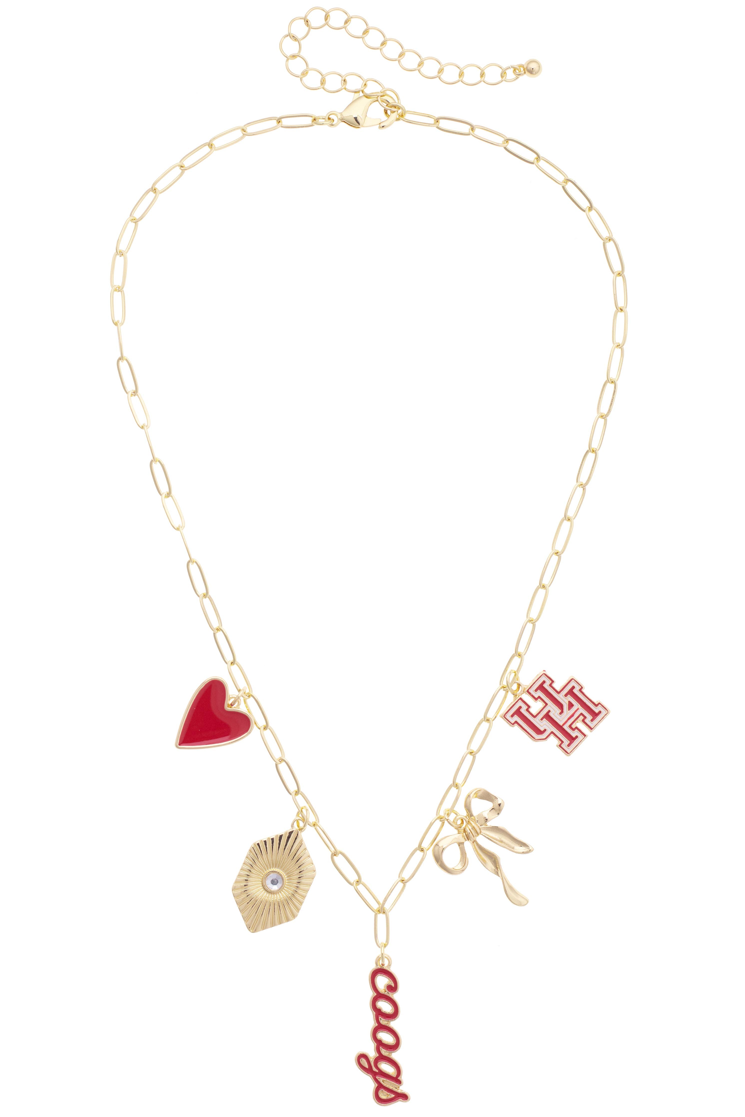 Houston Cougars Paper Clip Charm Necklace