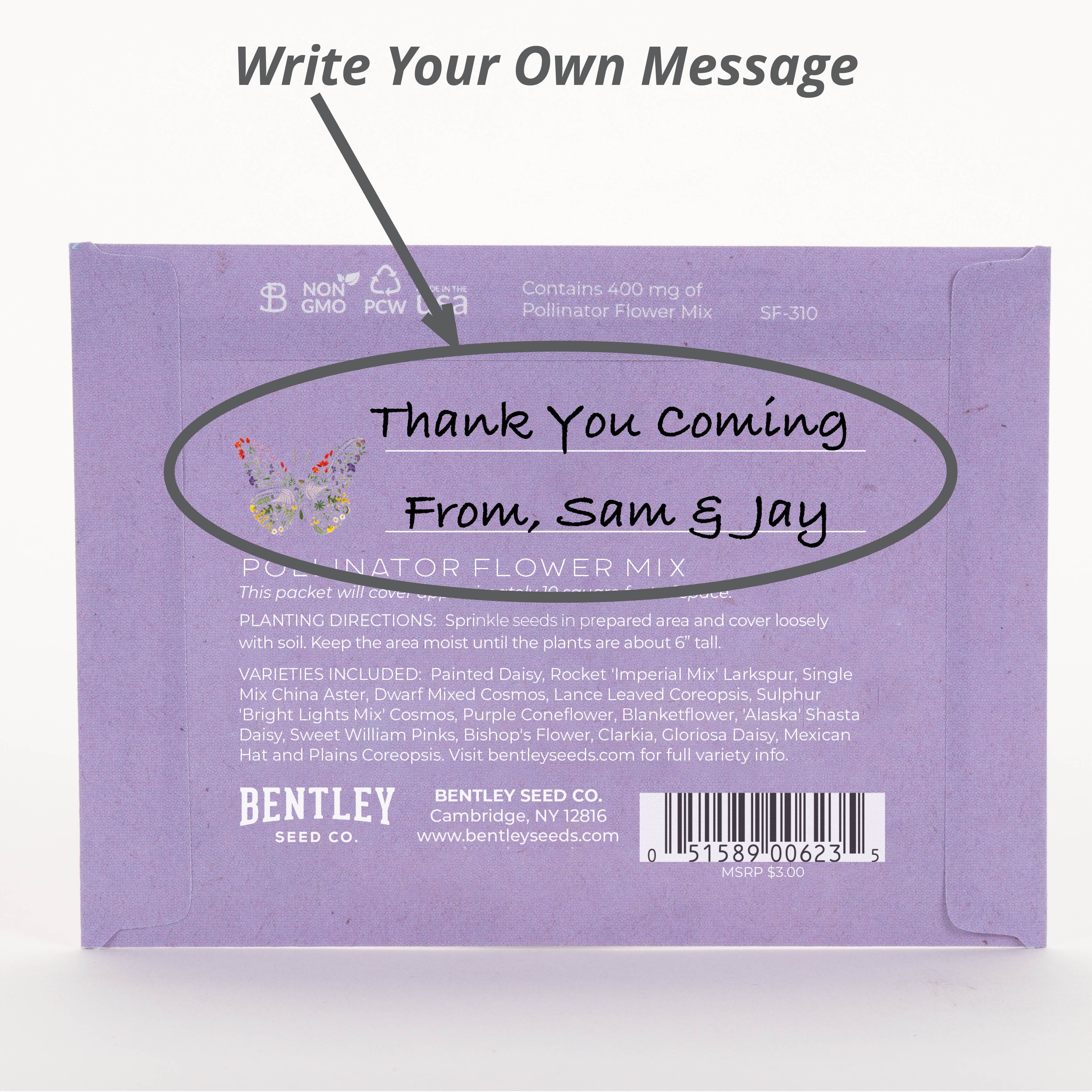 Thank You Butterfly Pollinator - Pollinator Flower Mix Seed