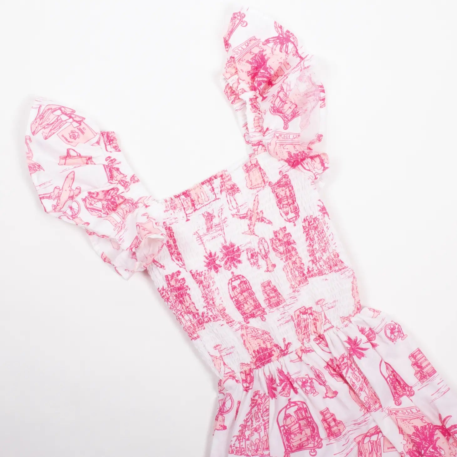 Pink Toile Smocked House Dress | Dwell and Adorn Pink Toile Smocked House Dress | Dwell and Adorn