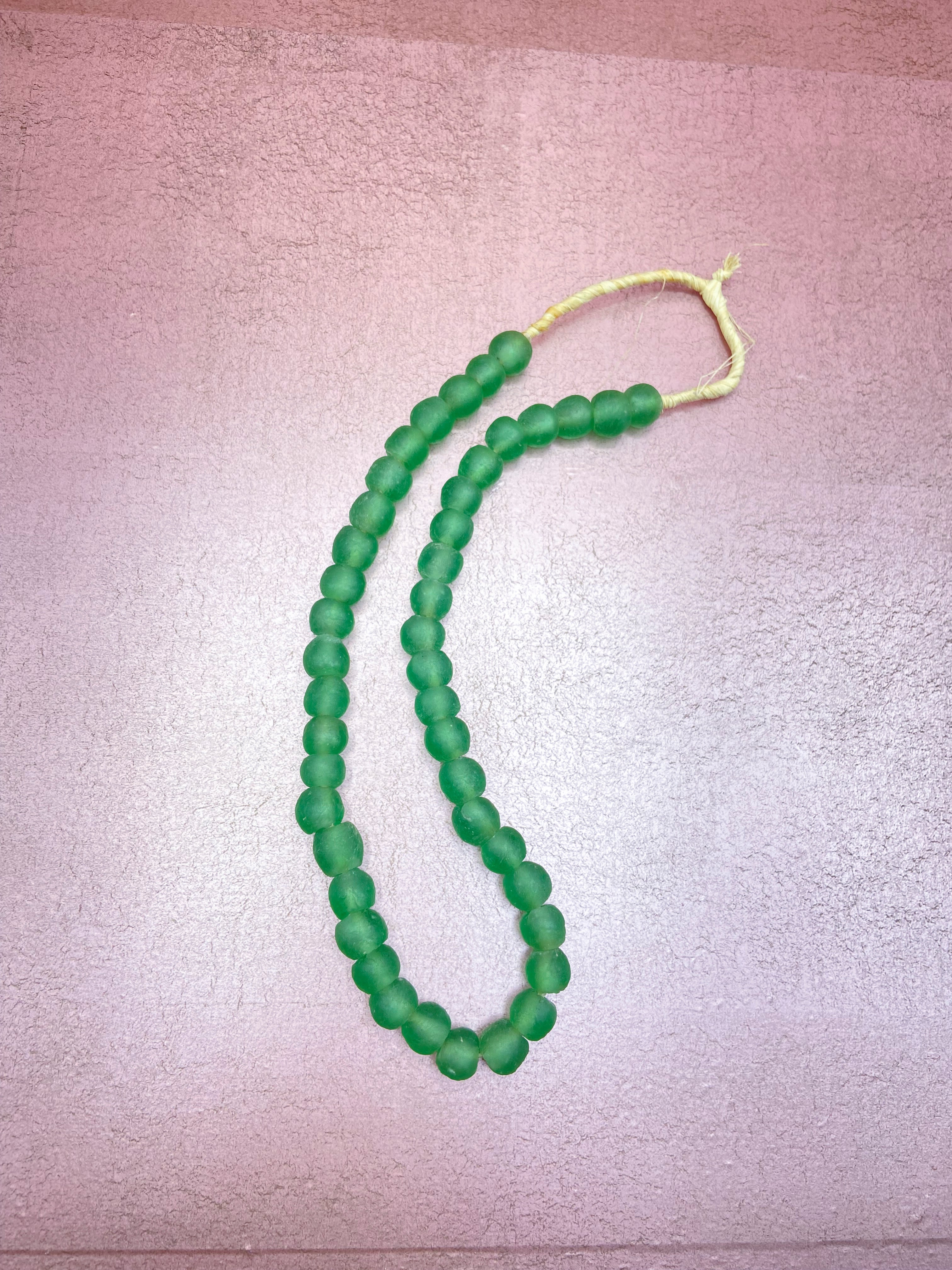 Bright Green Sea Glass Necklace