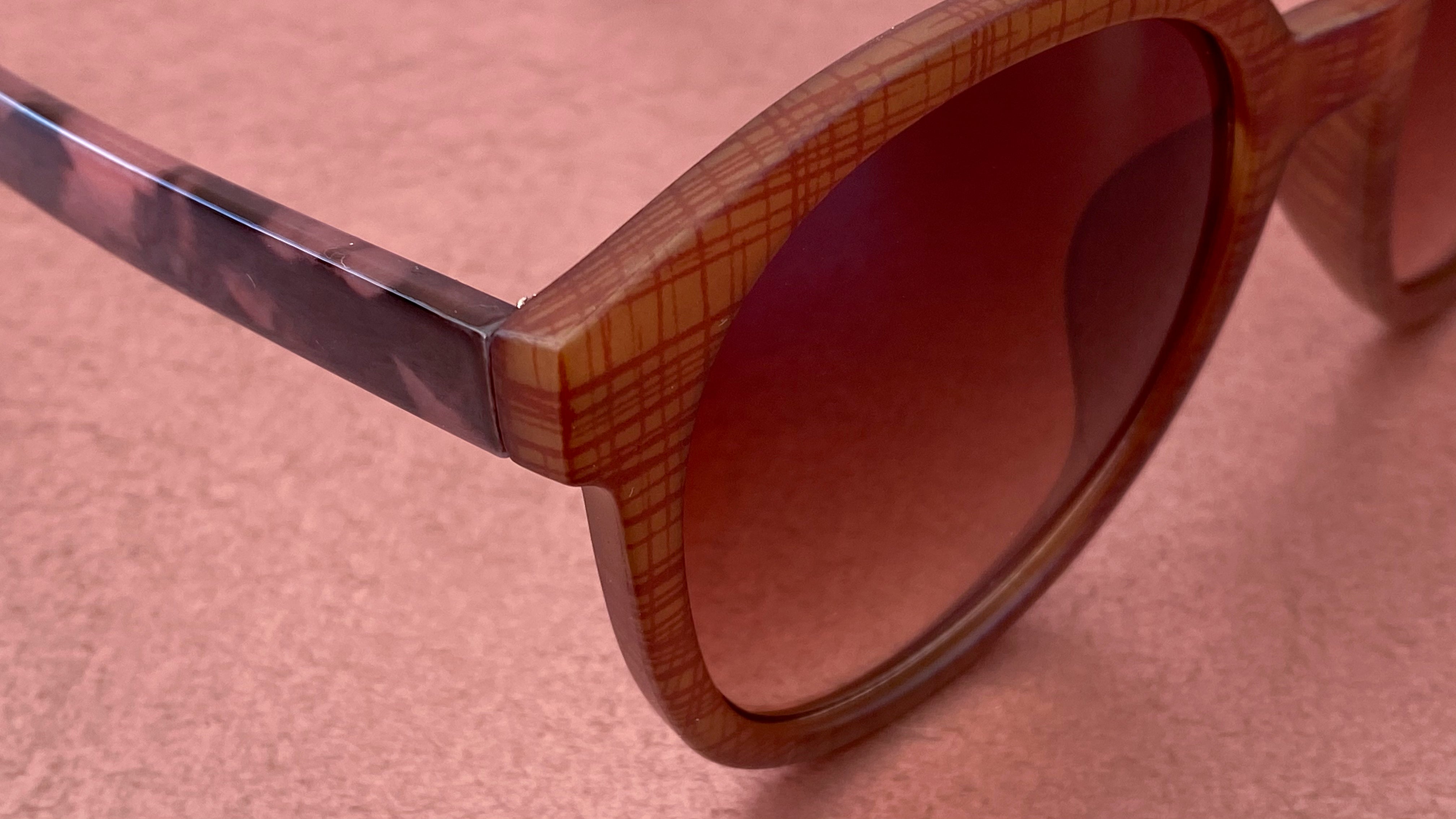 Day Mixed Pattern Sunglasses Faux Wood Soft Case