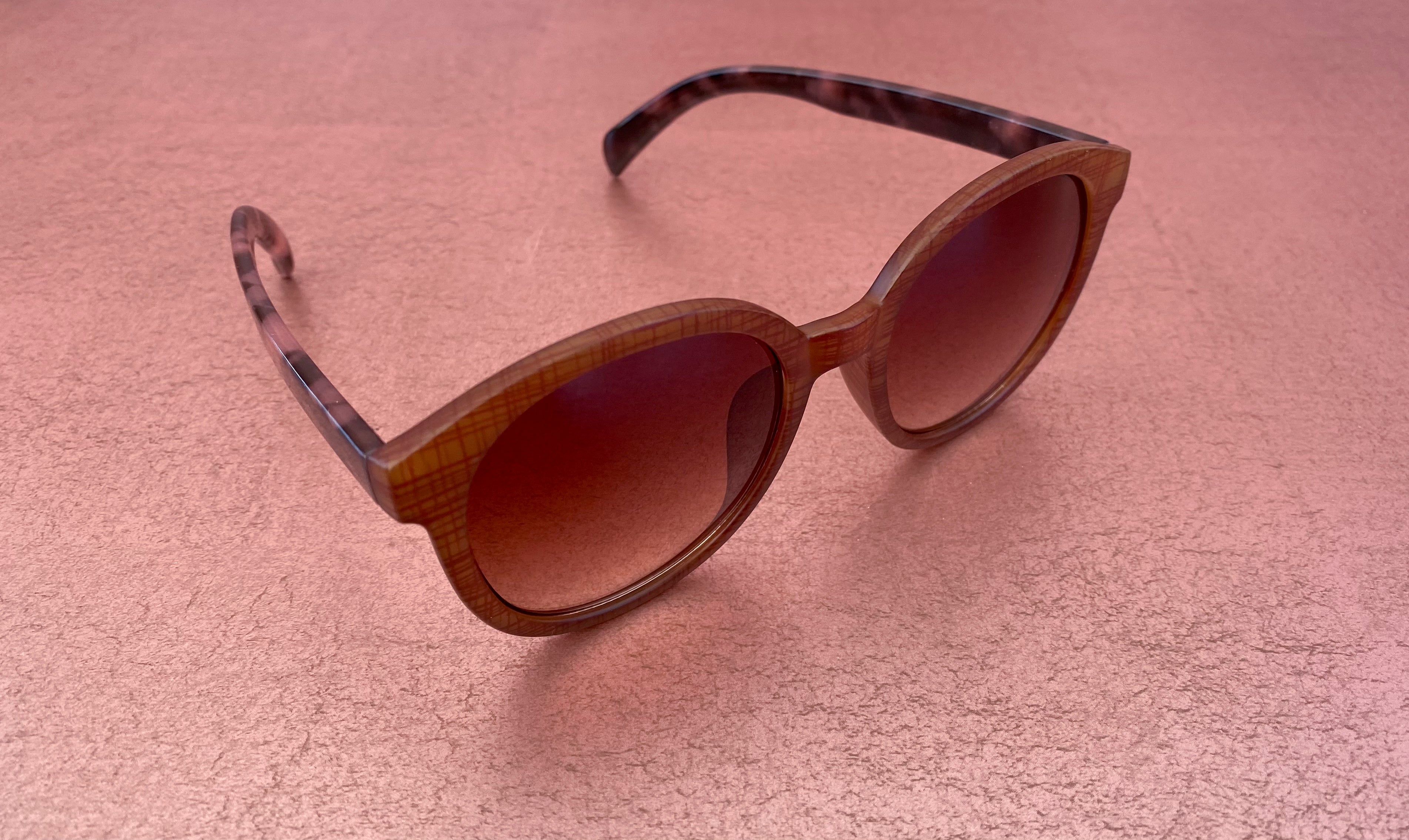 Day Mixed Pattern Sunglasses Faux Wood Soft Case