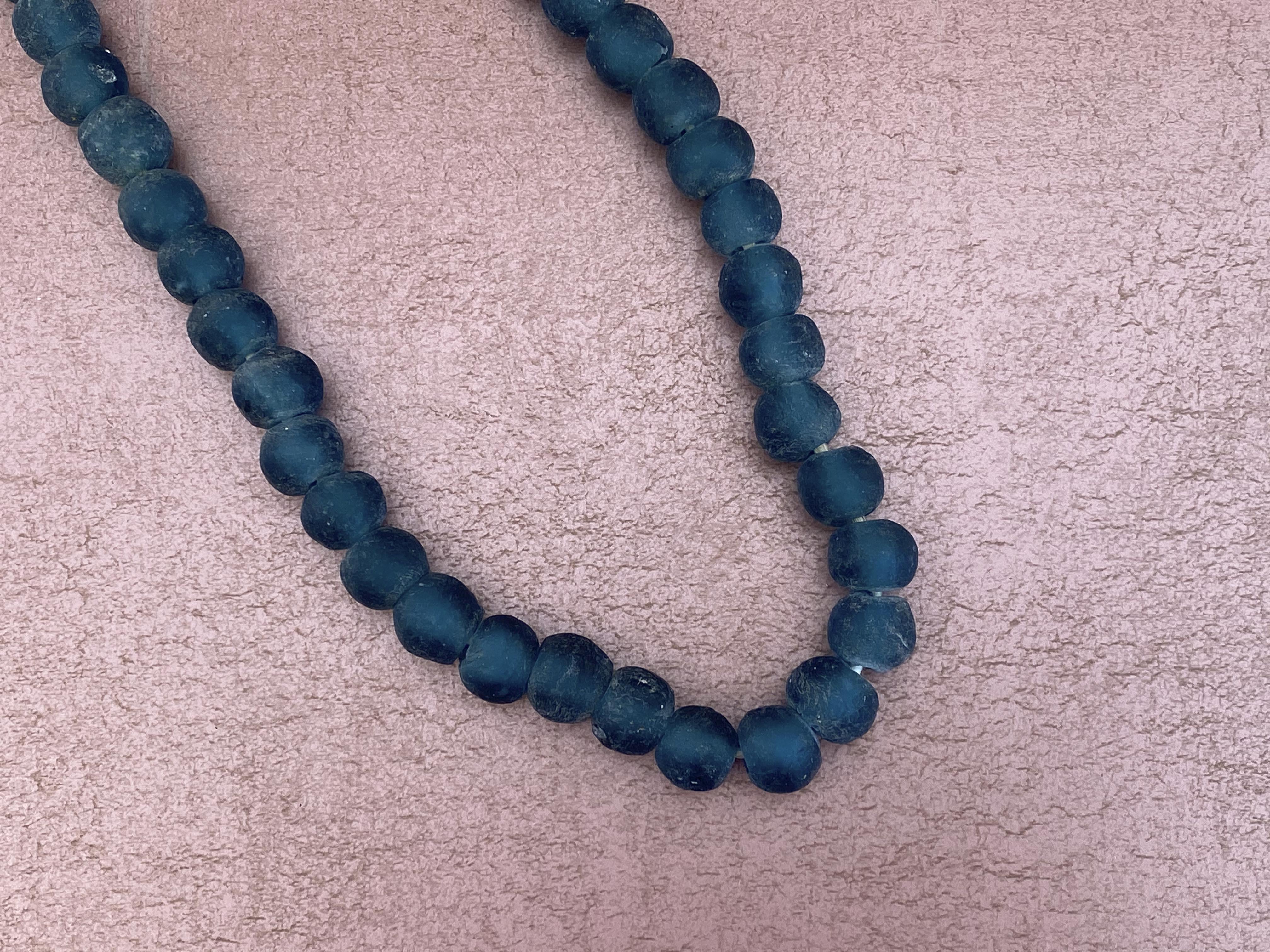 Dark Teal Sea Glass Necklace