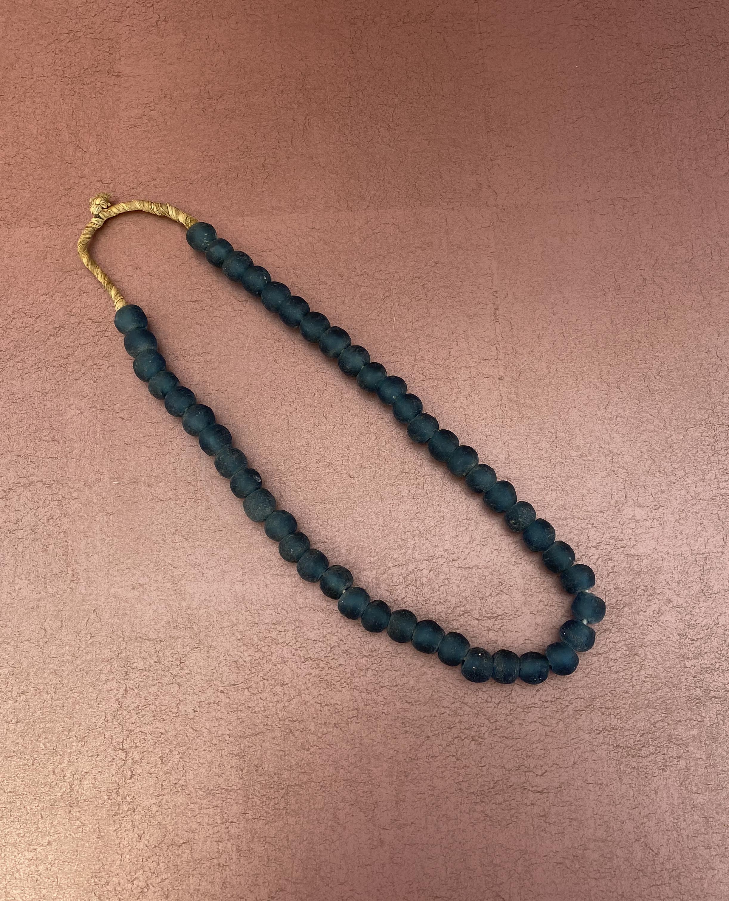 Dark Teal Sea Glass Necklace