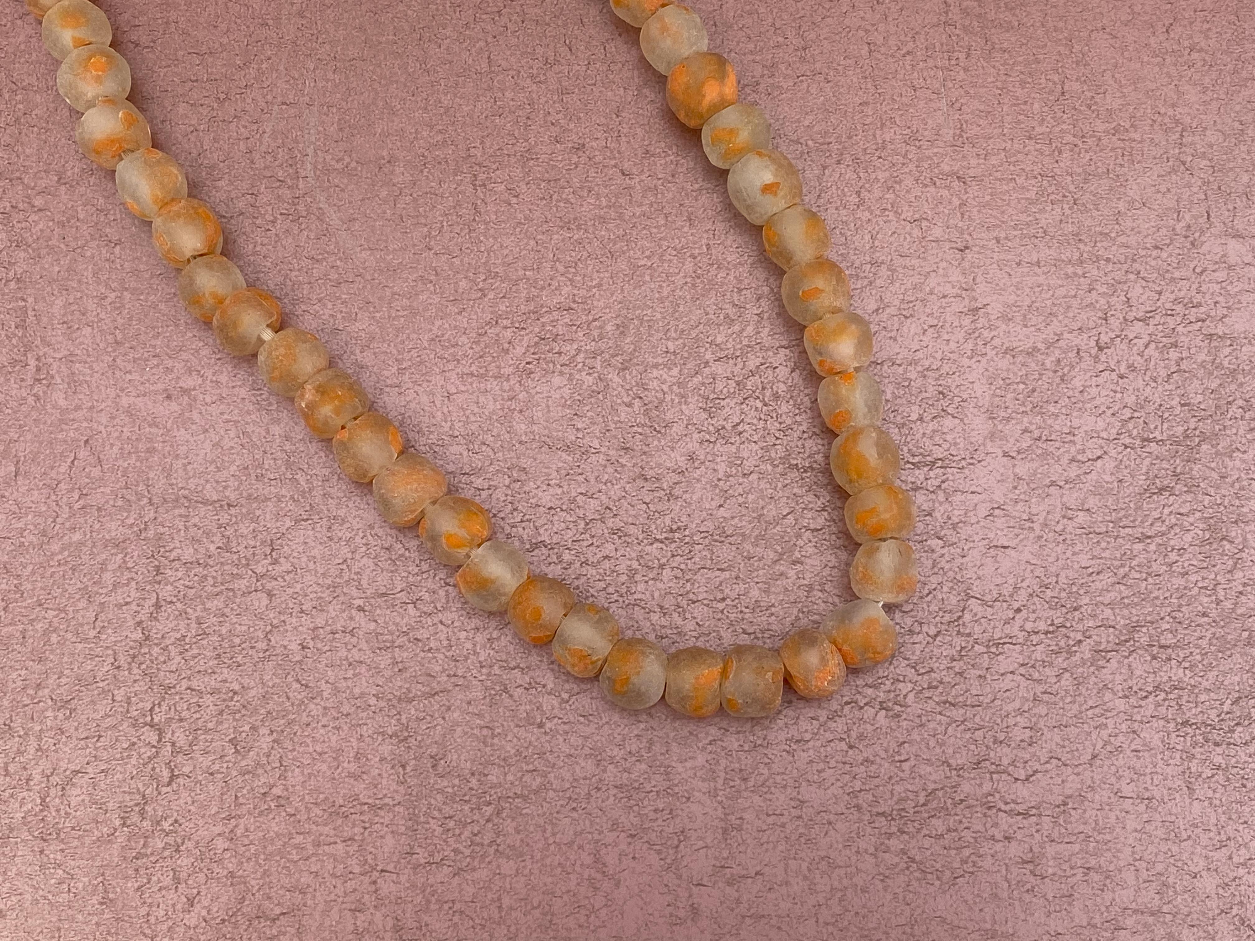 Orange Sea Glass Necklace