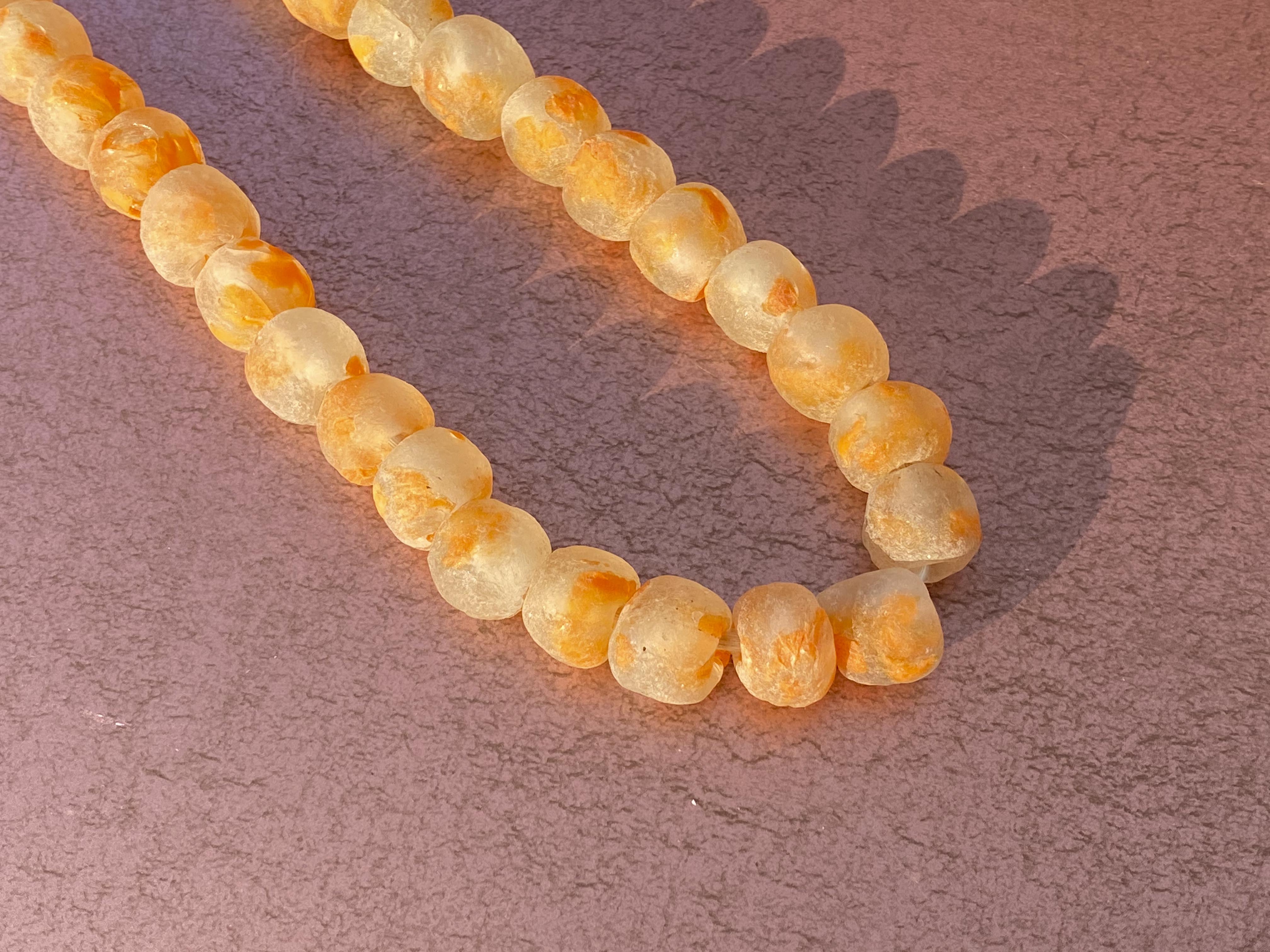 Orange Sea Glass Necklace