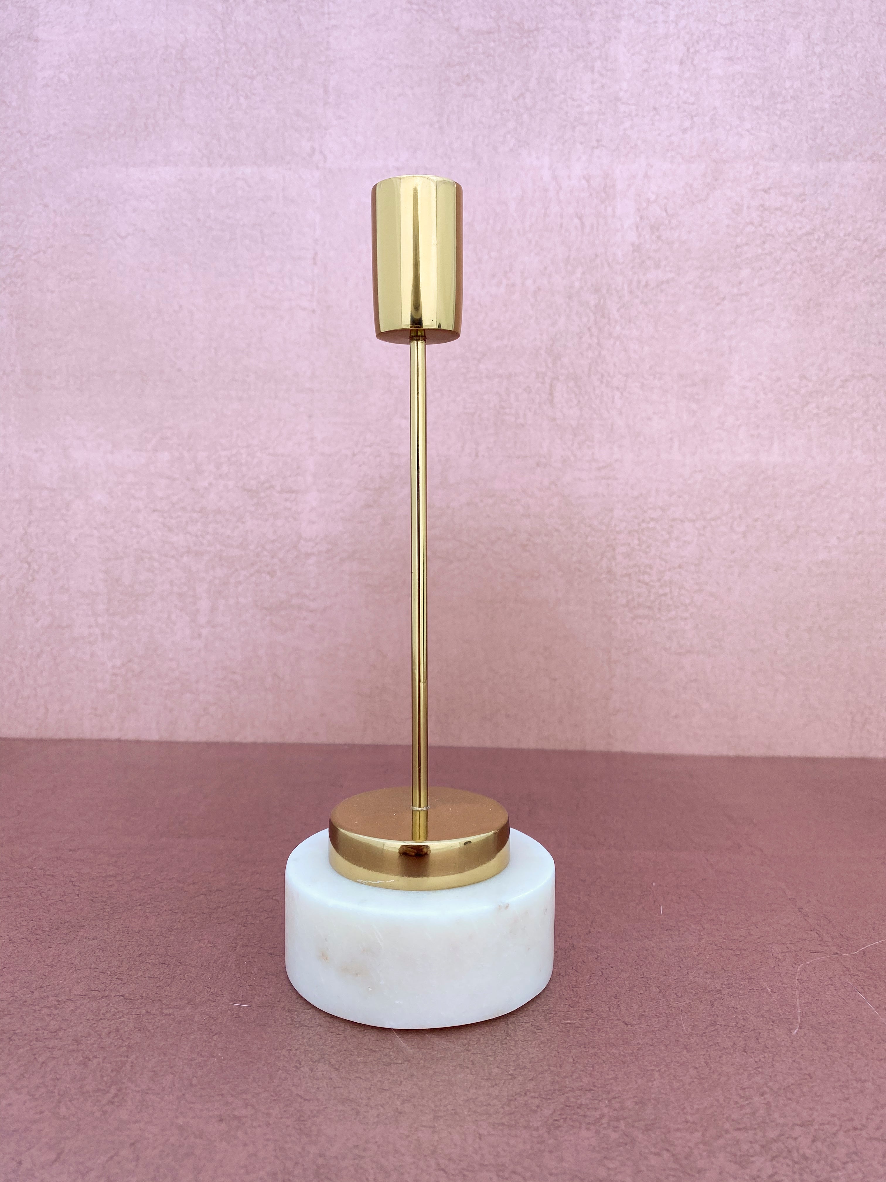 Brass & Marble Taper Holder