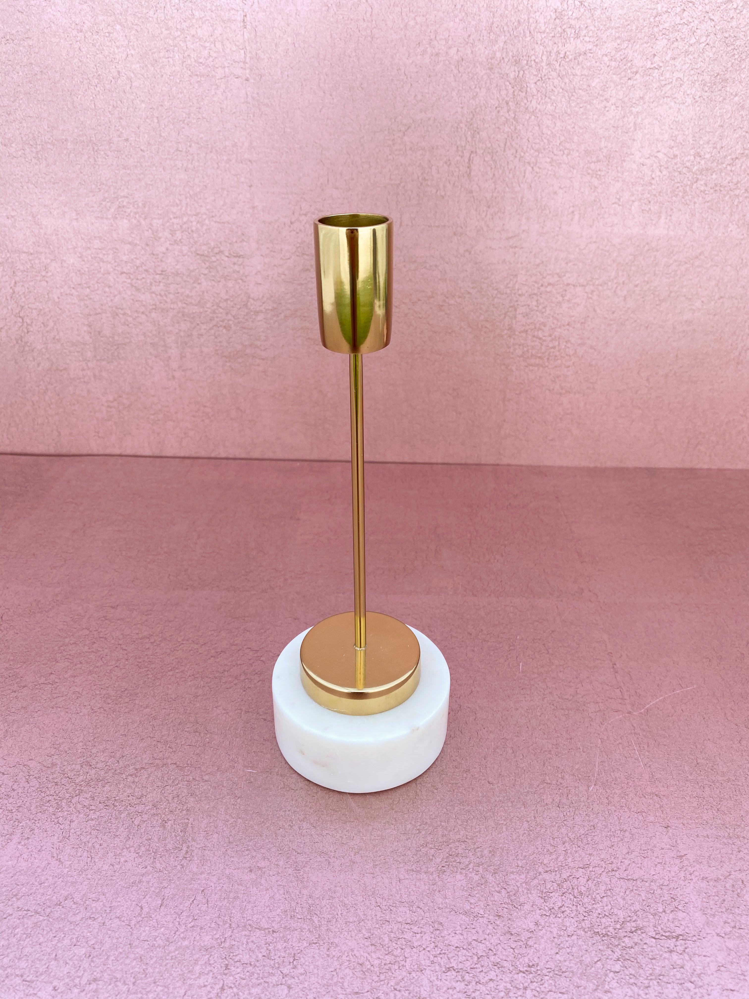 Brass & Marble Taper Holder