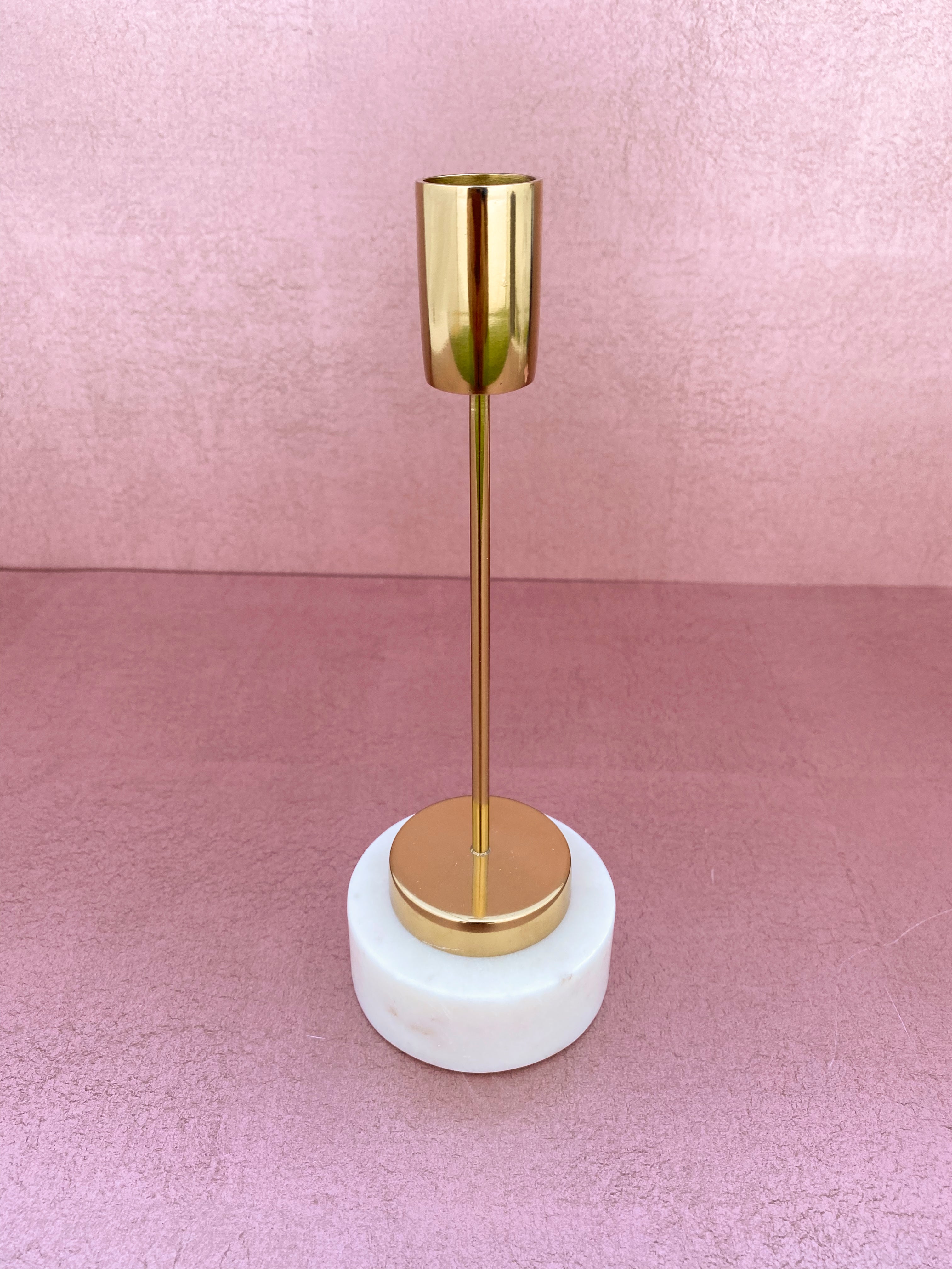 Brass & Marble Taper Holder
