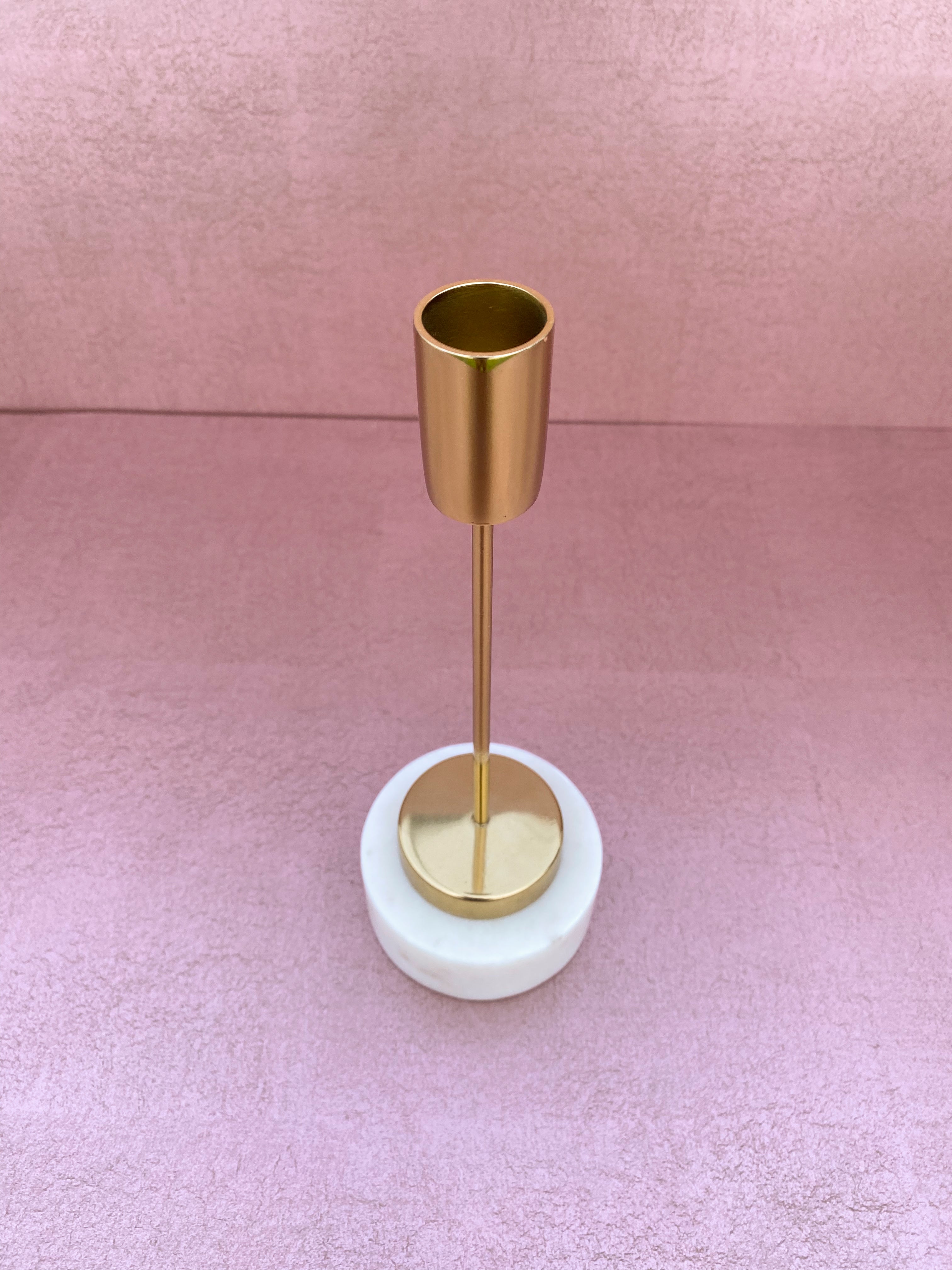 Brass & Marble Taper Holder