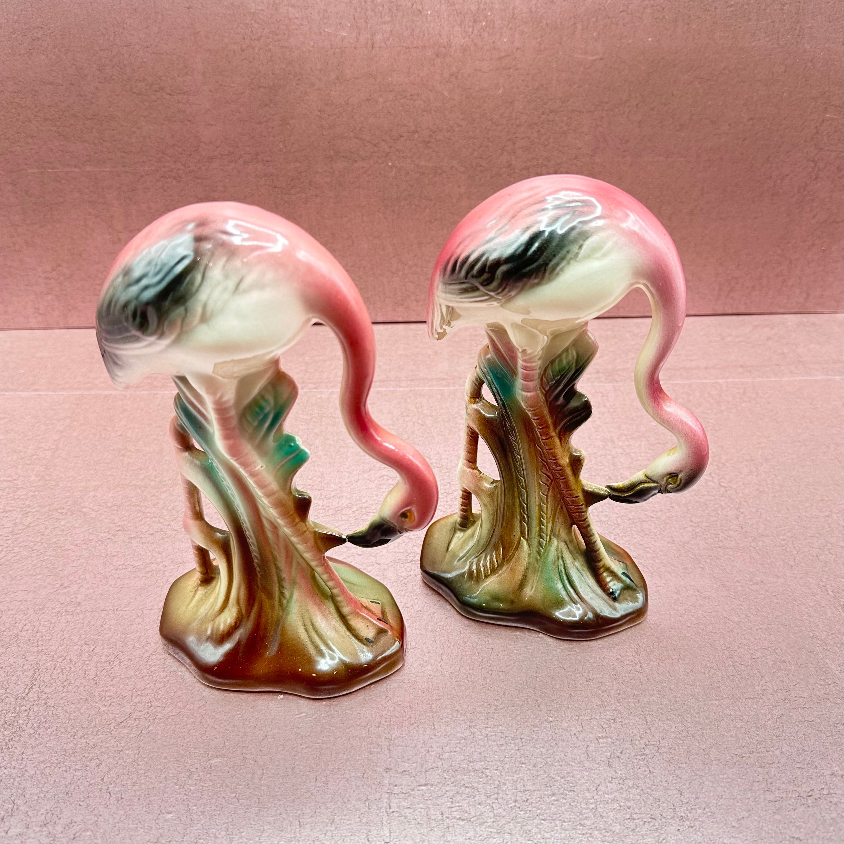 Flamingo Pair Porcelain Mid Century