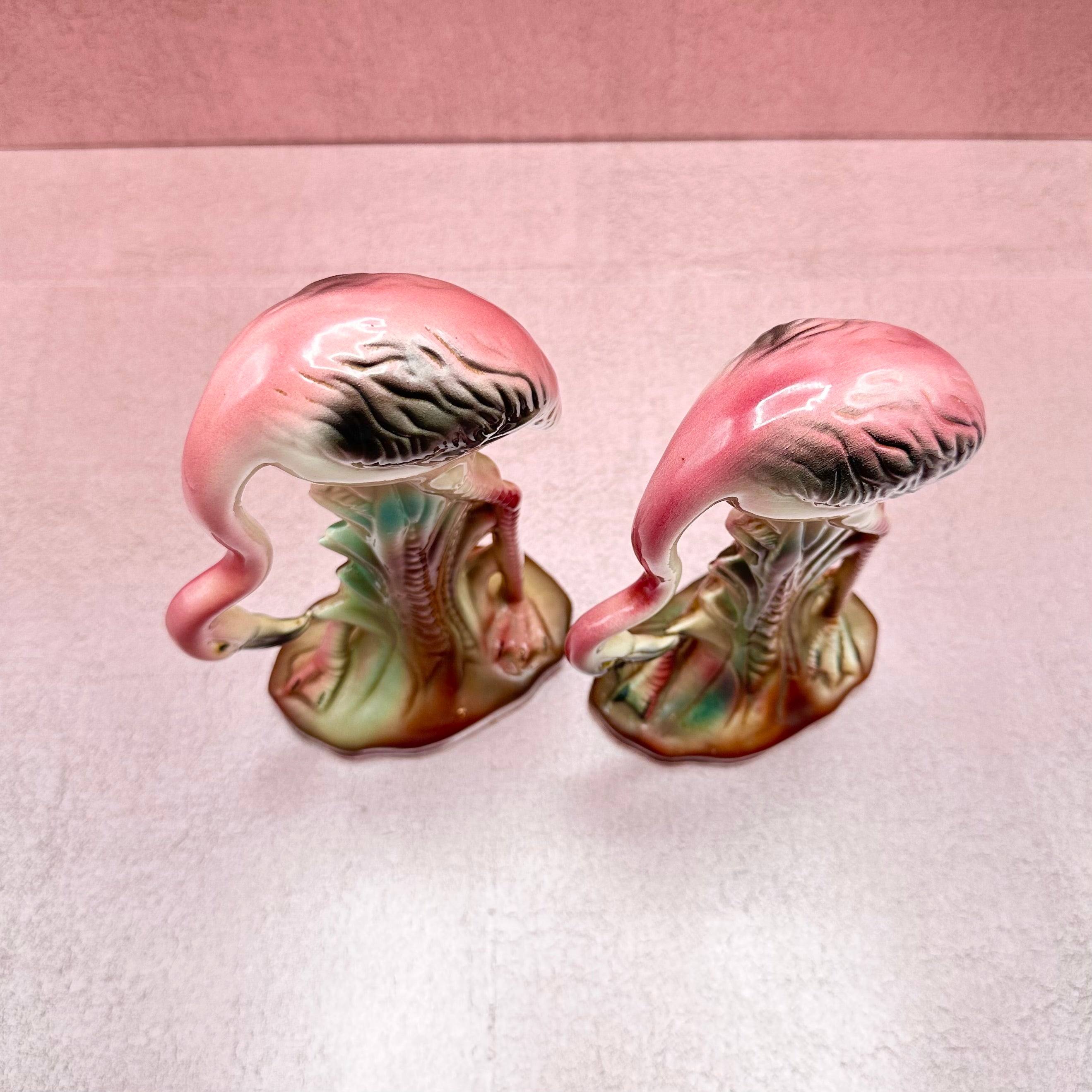 Flamingo Pair Porcelain Mid Century