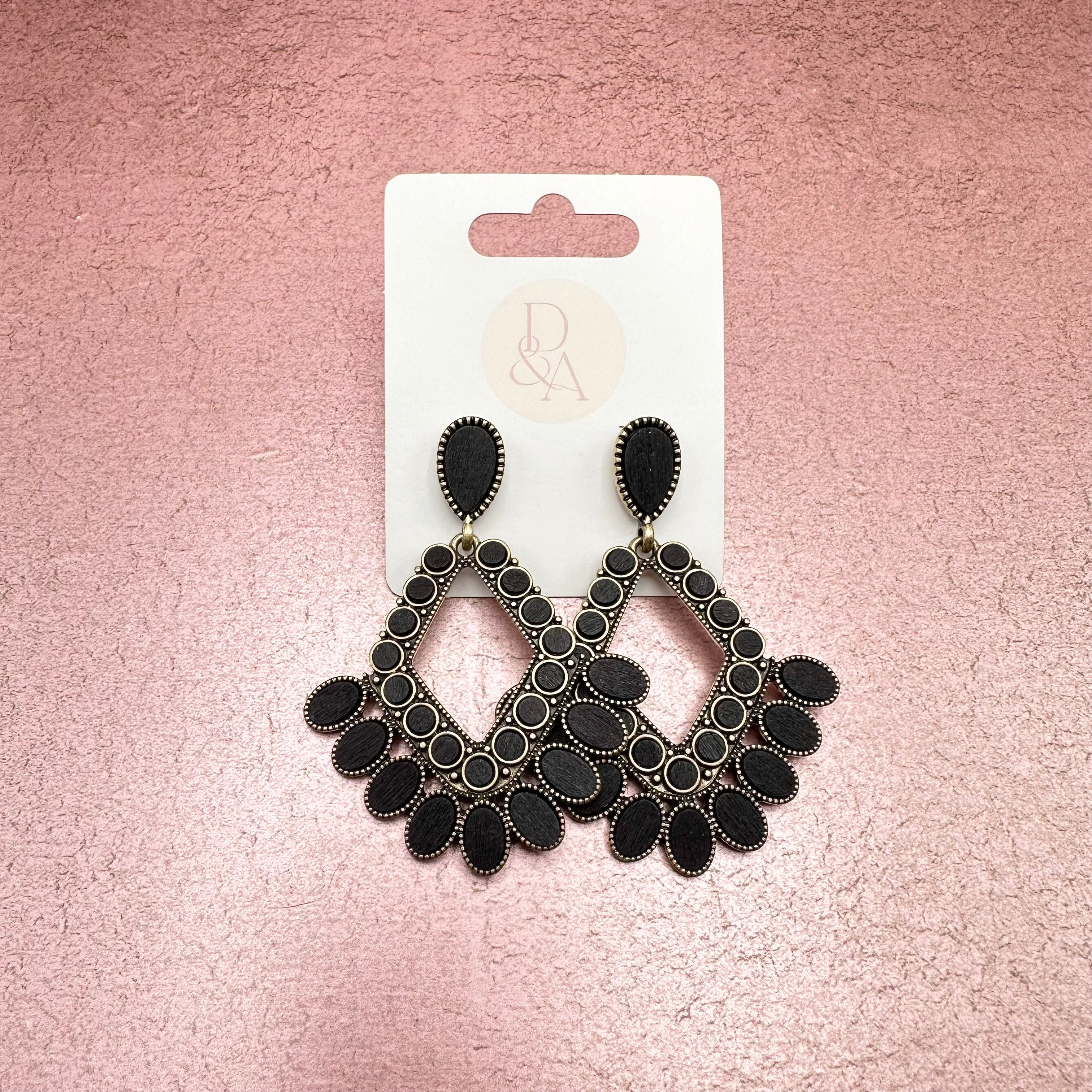 Wood and Metal Earrings