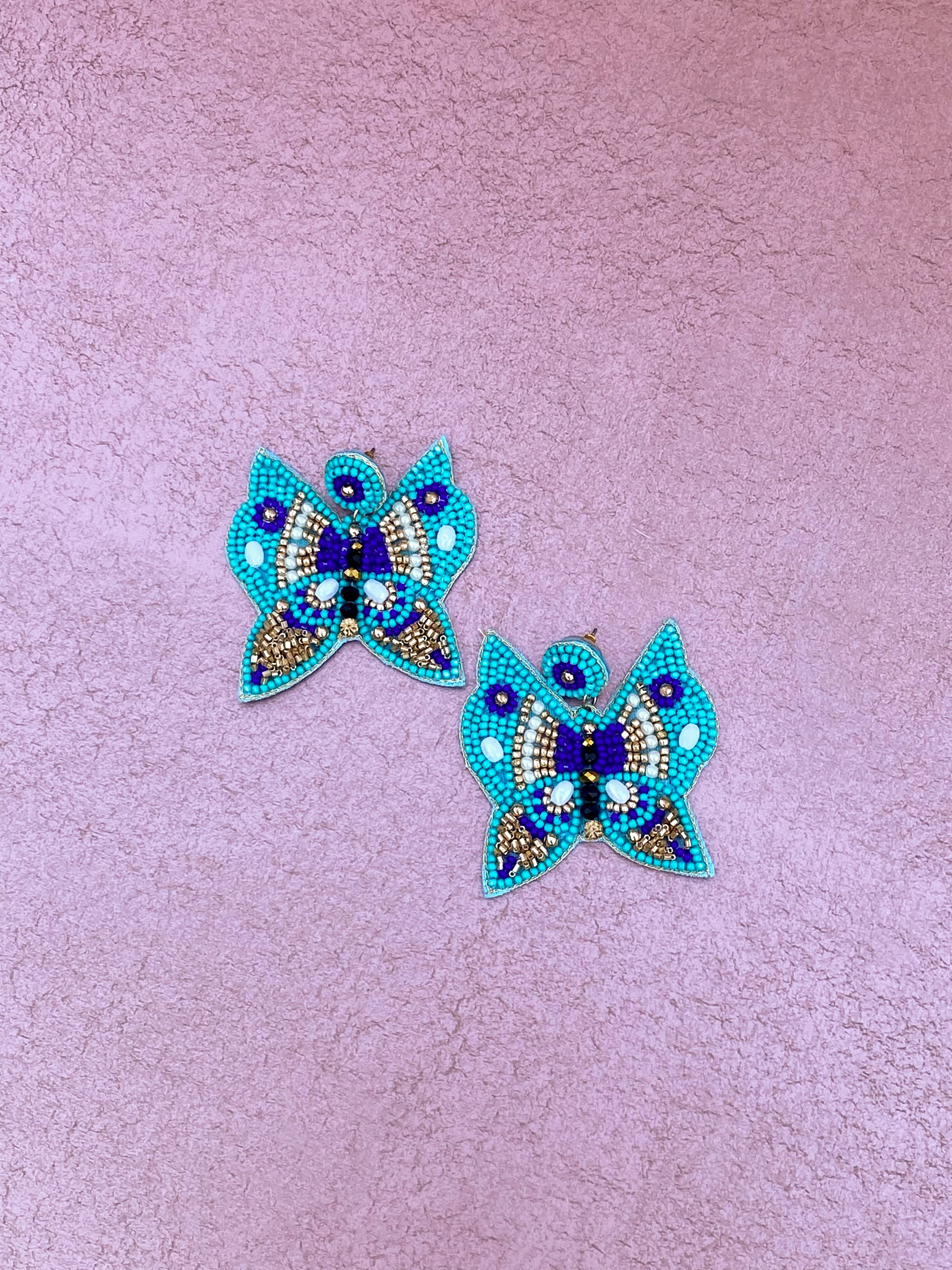 Aqua Butterfly Earrings