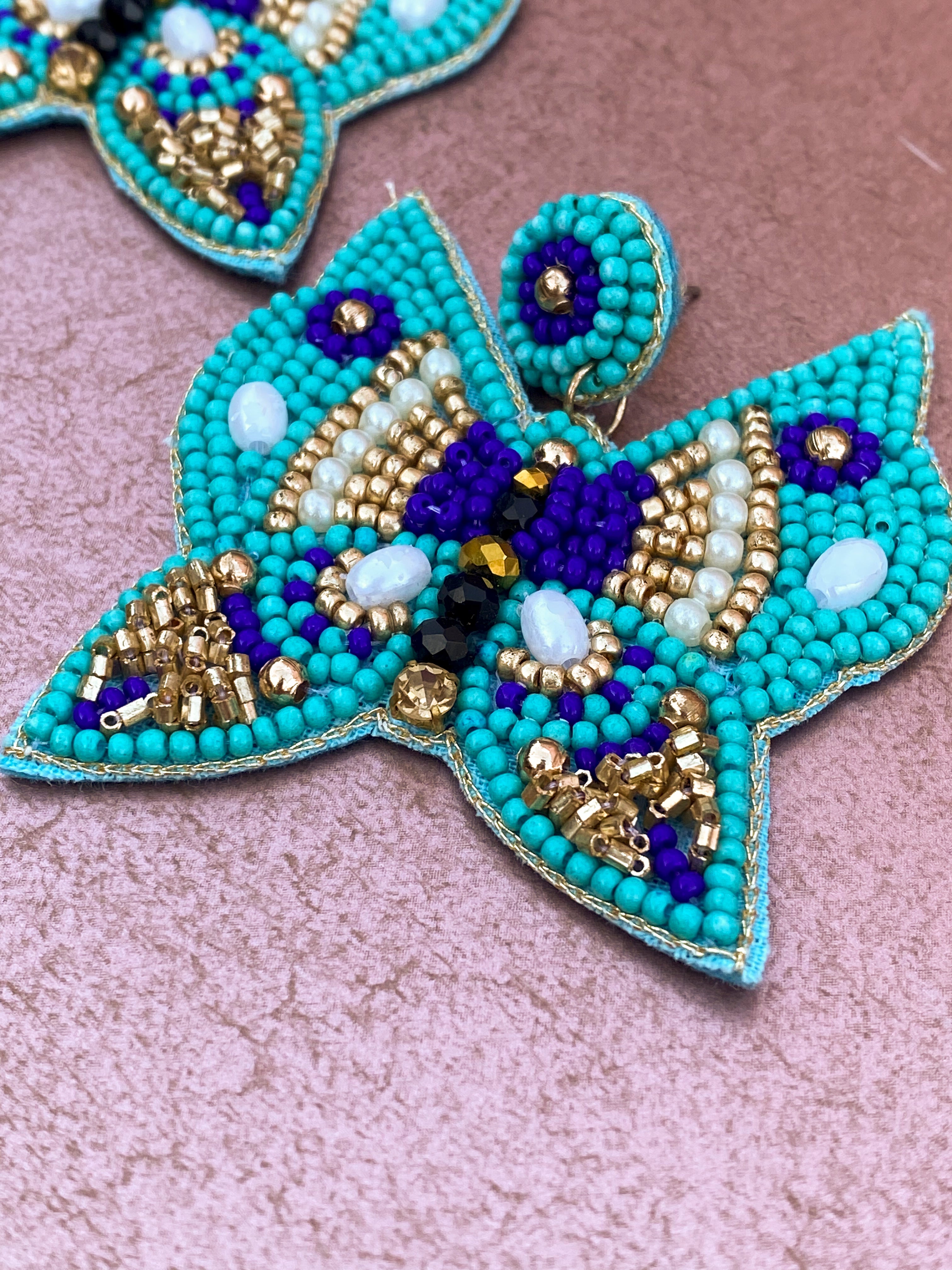 Aqua Butterfly Earrings