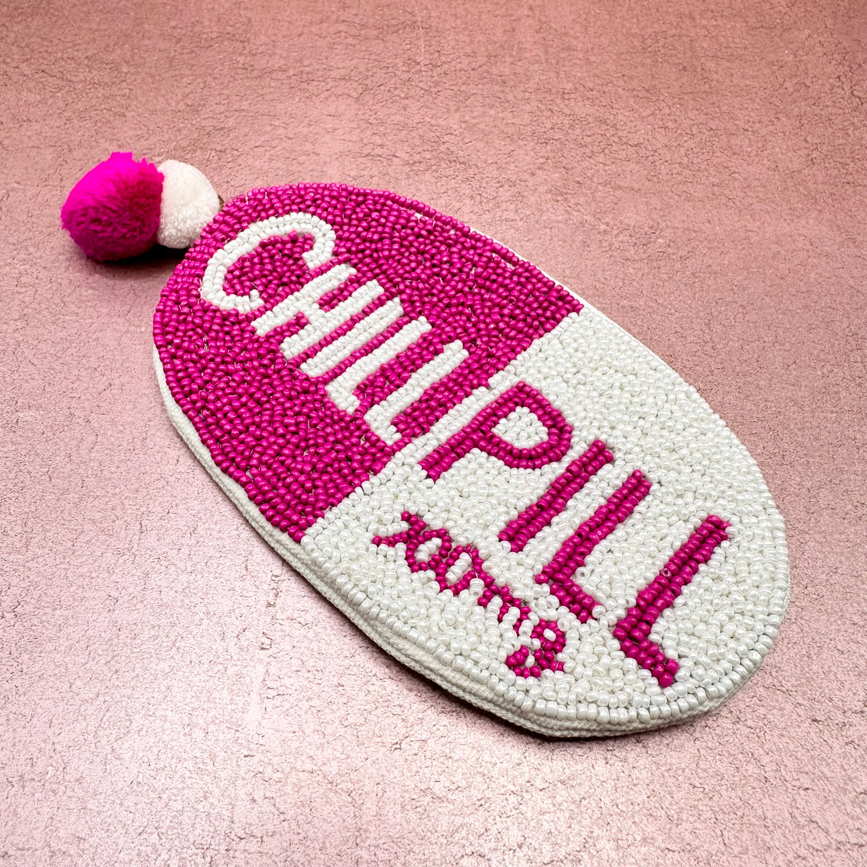 Chill Pill Beaded Coin Pouch