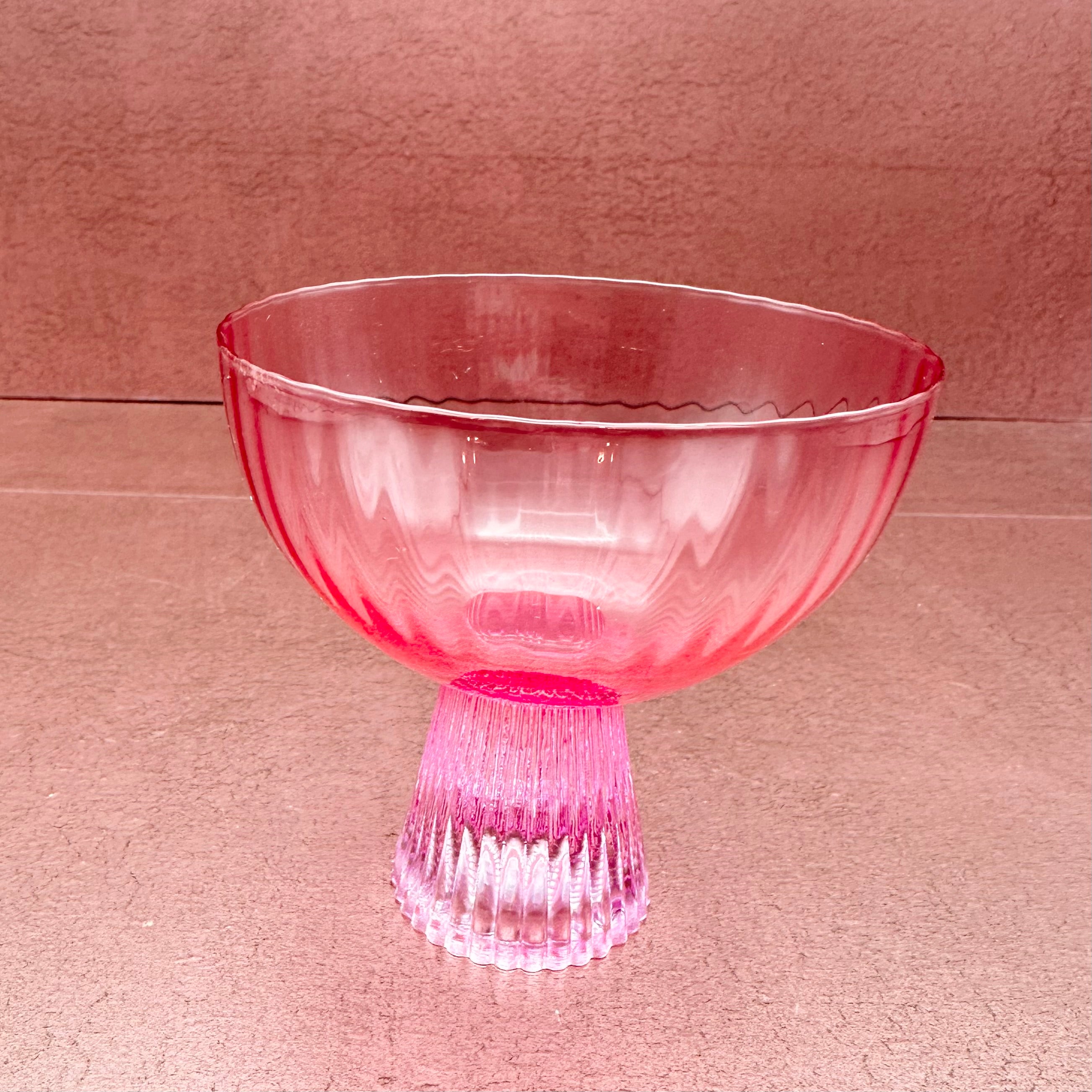 Beveled Coupe Glass Light/Dark Pink