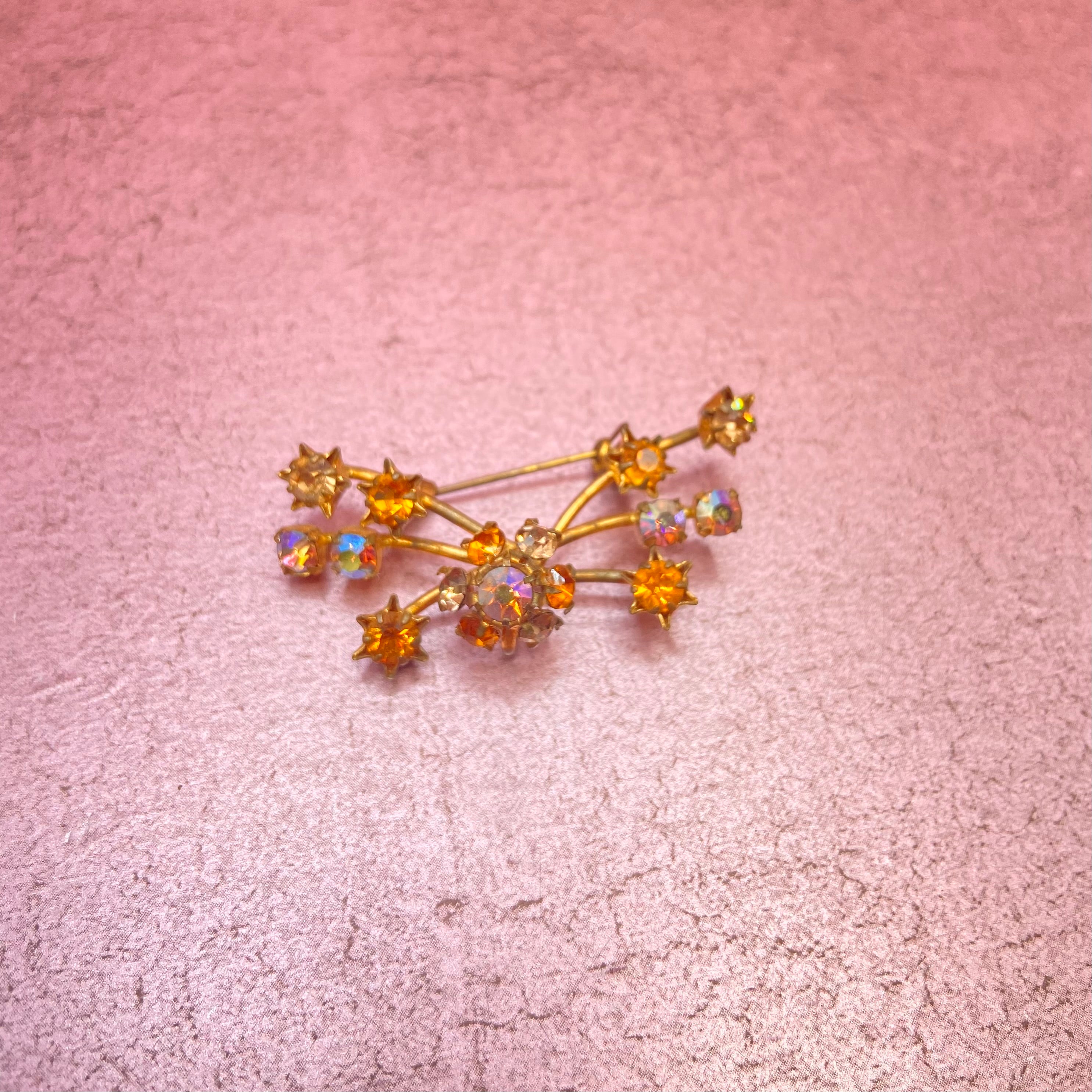 Starburst Pin with Orange Stones