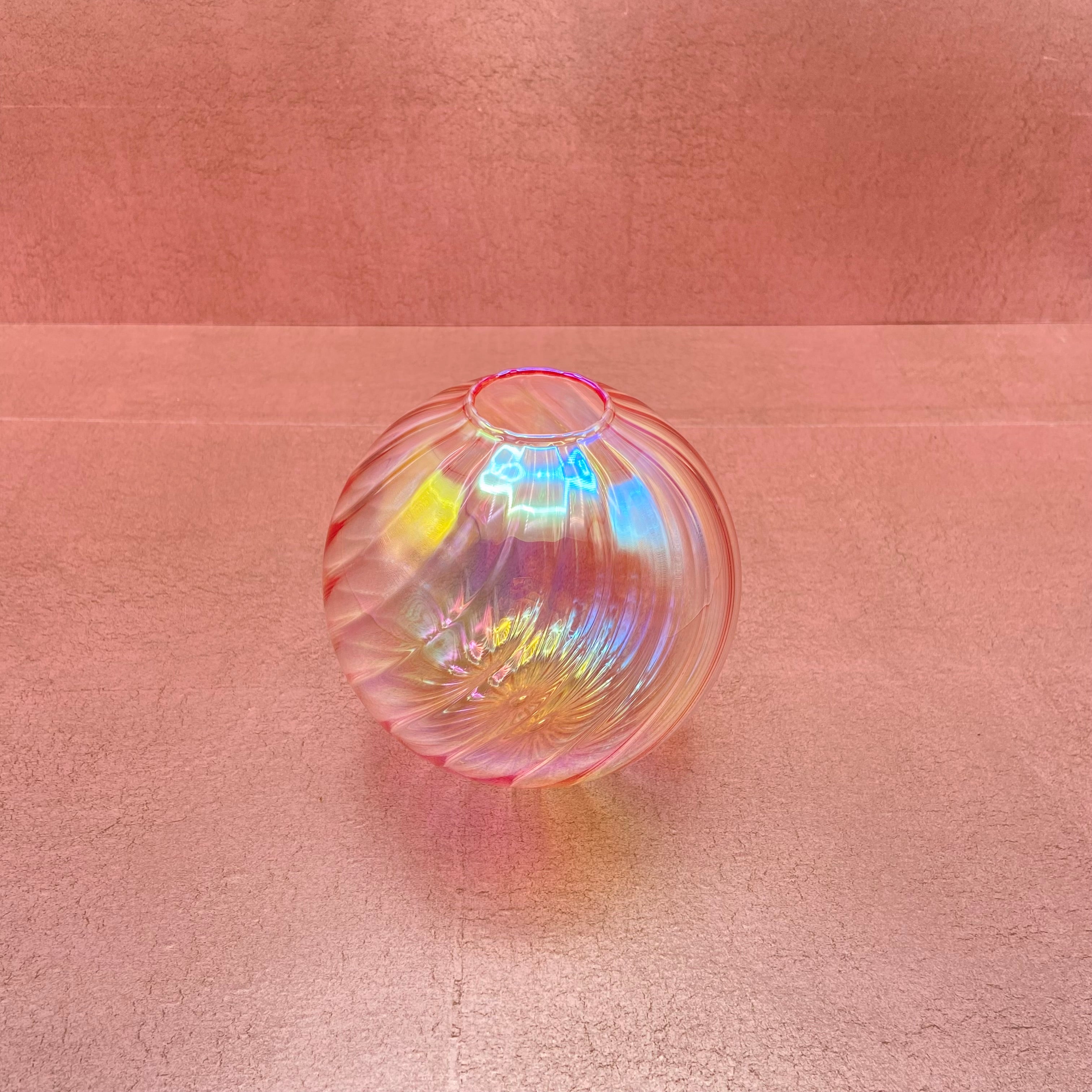 Iridescent Ball Glass Vase