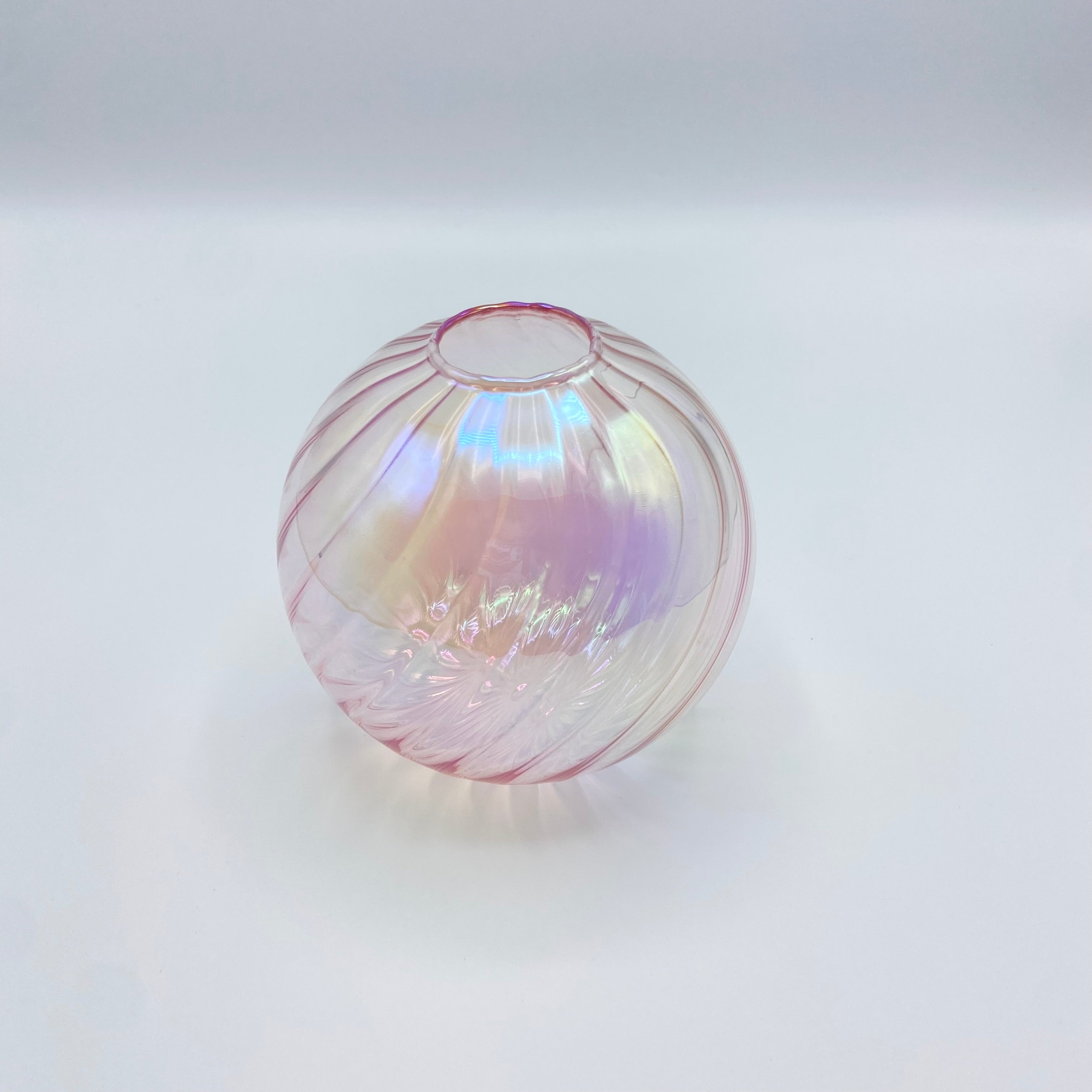 Iridescent Ball Glass Vase