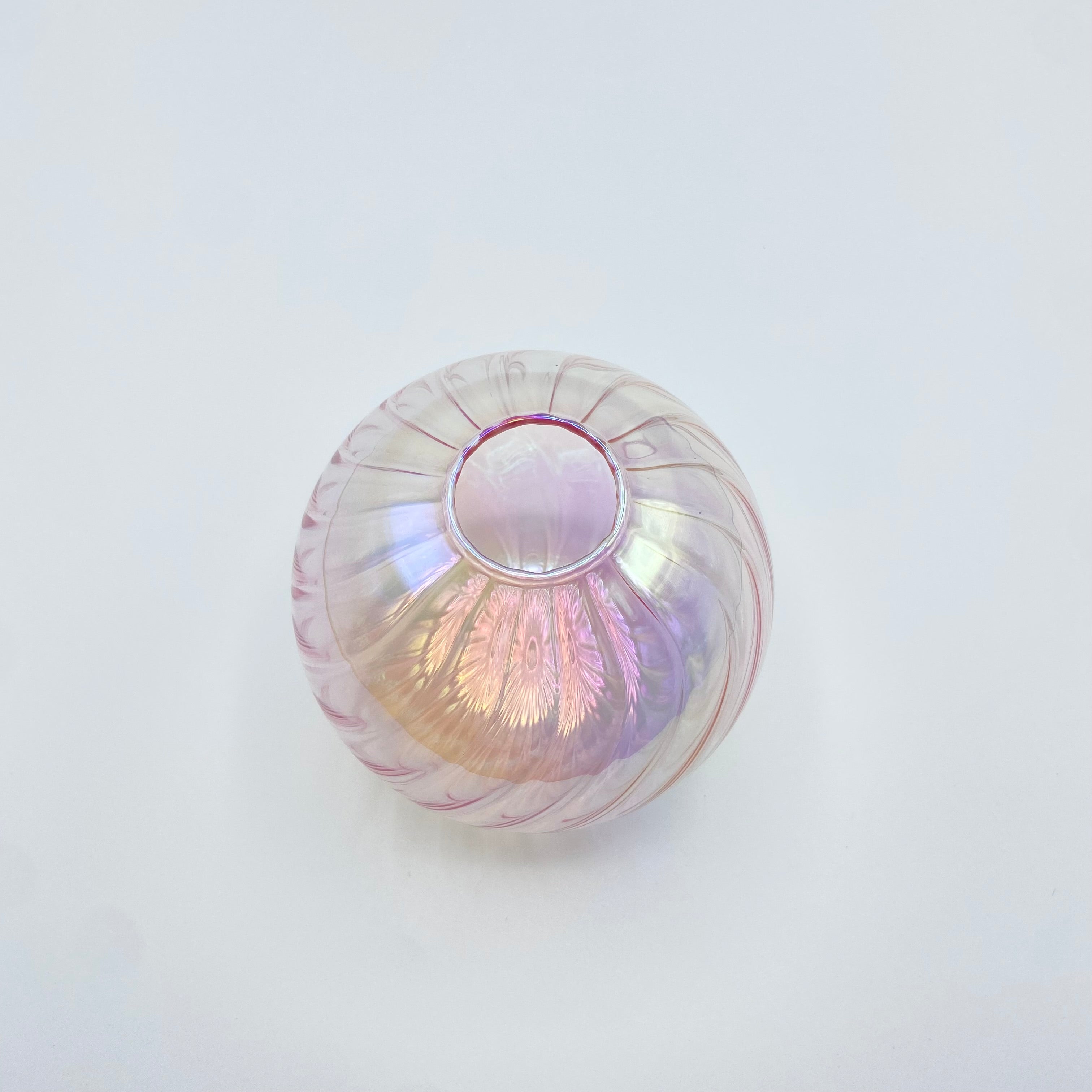 Iridescent Ball Glass Vase