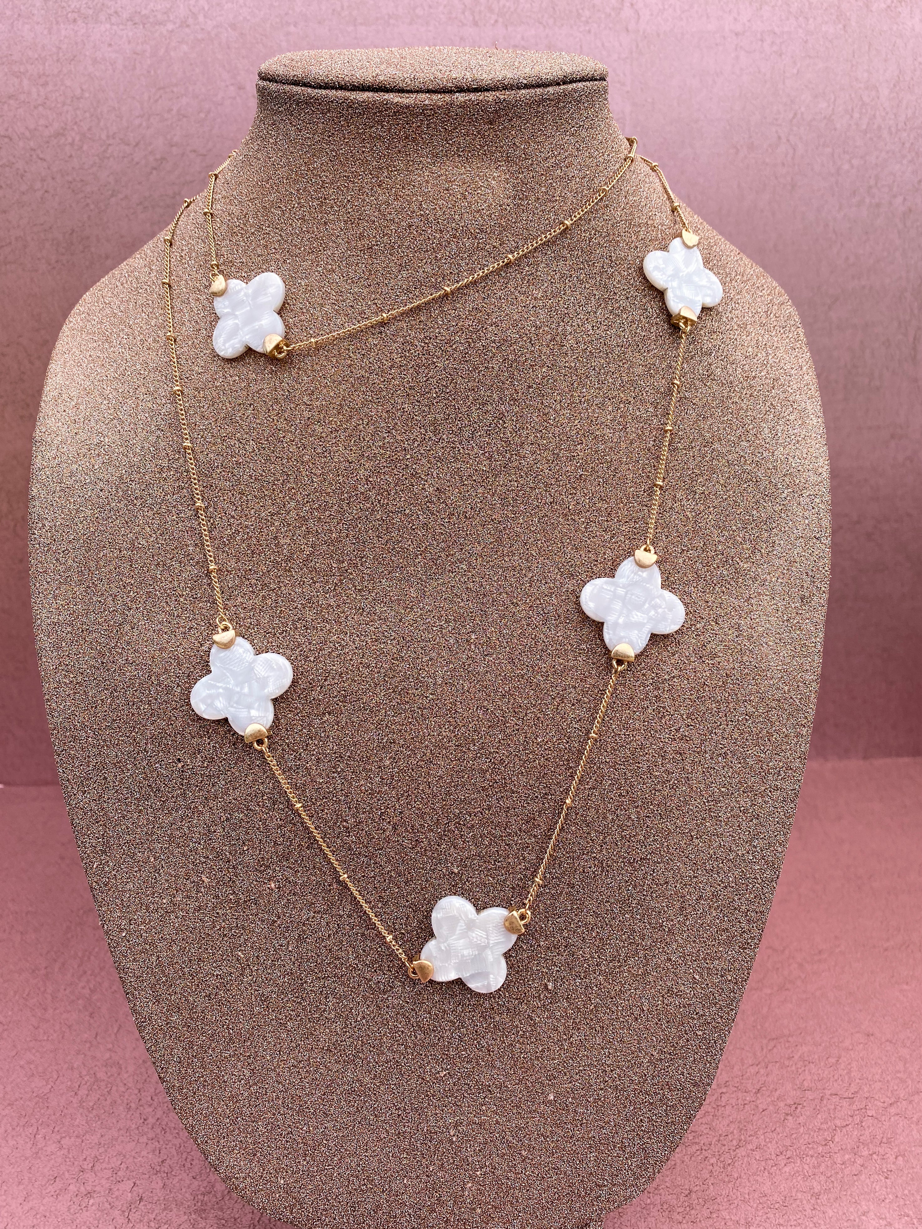 Clover Necklace with Gold Chain