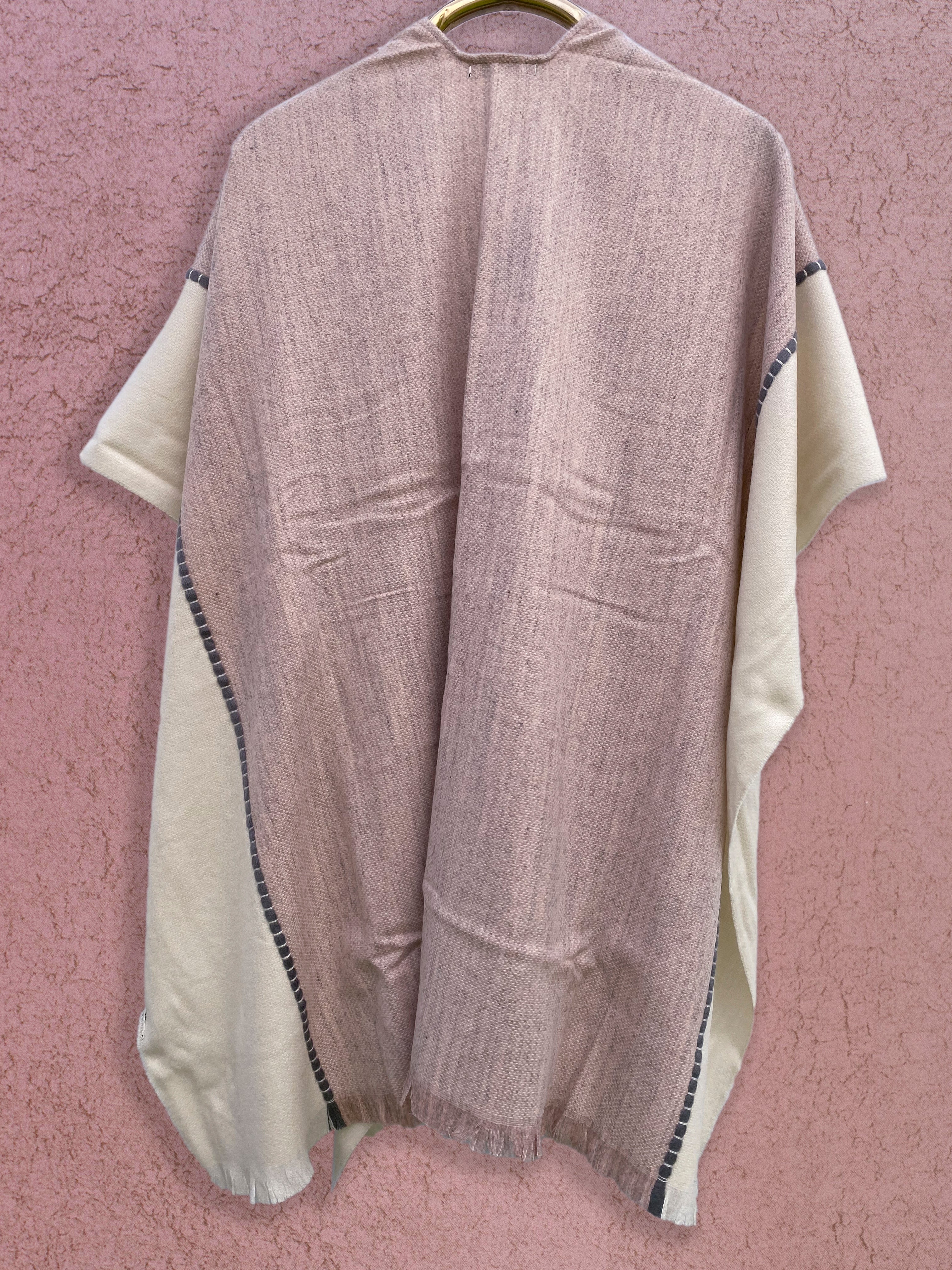 Cream and Mauve with Grey Trim Wrap