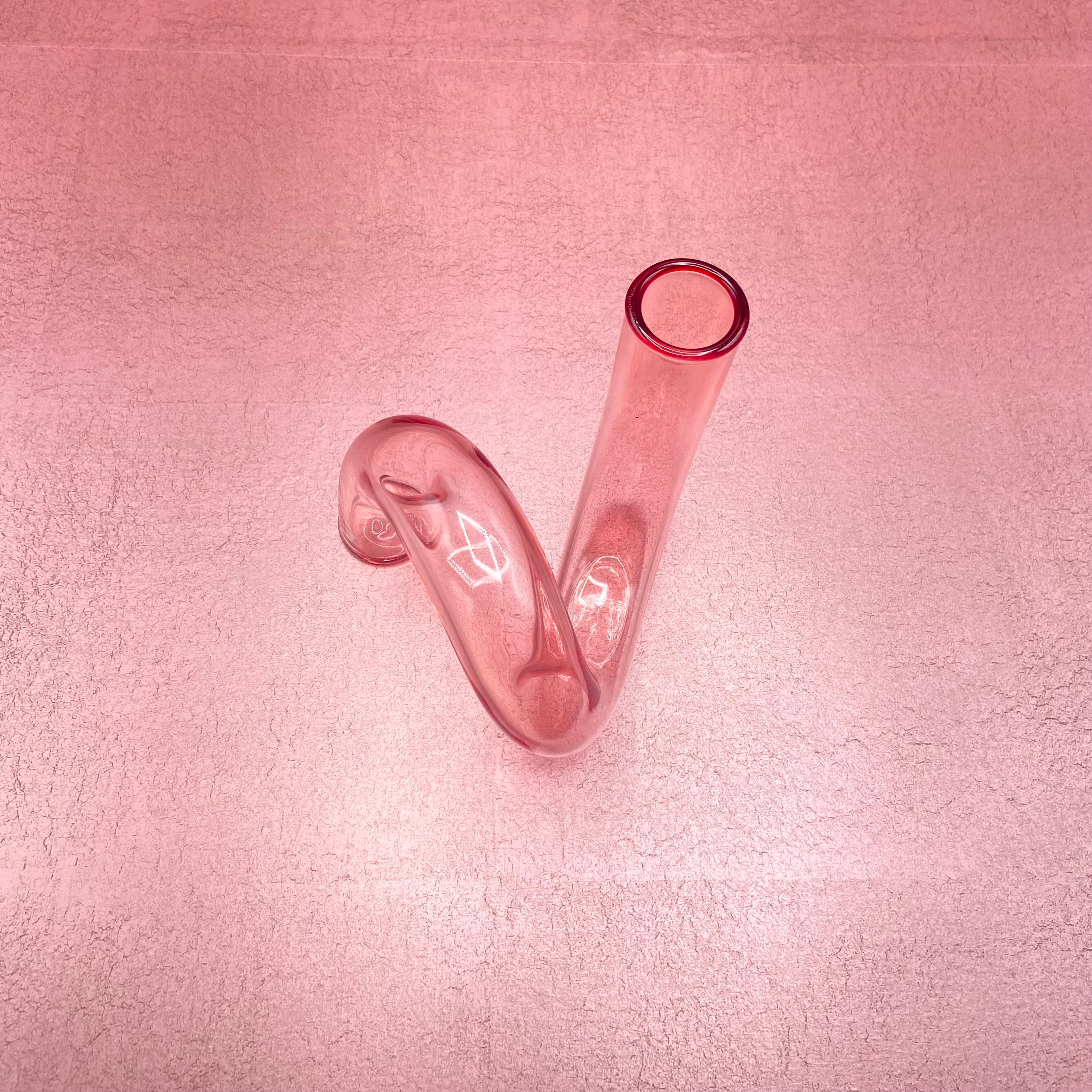 Pink Glass Tube Vase