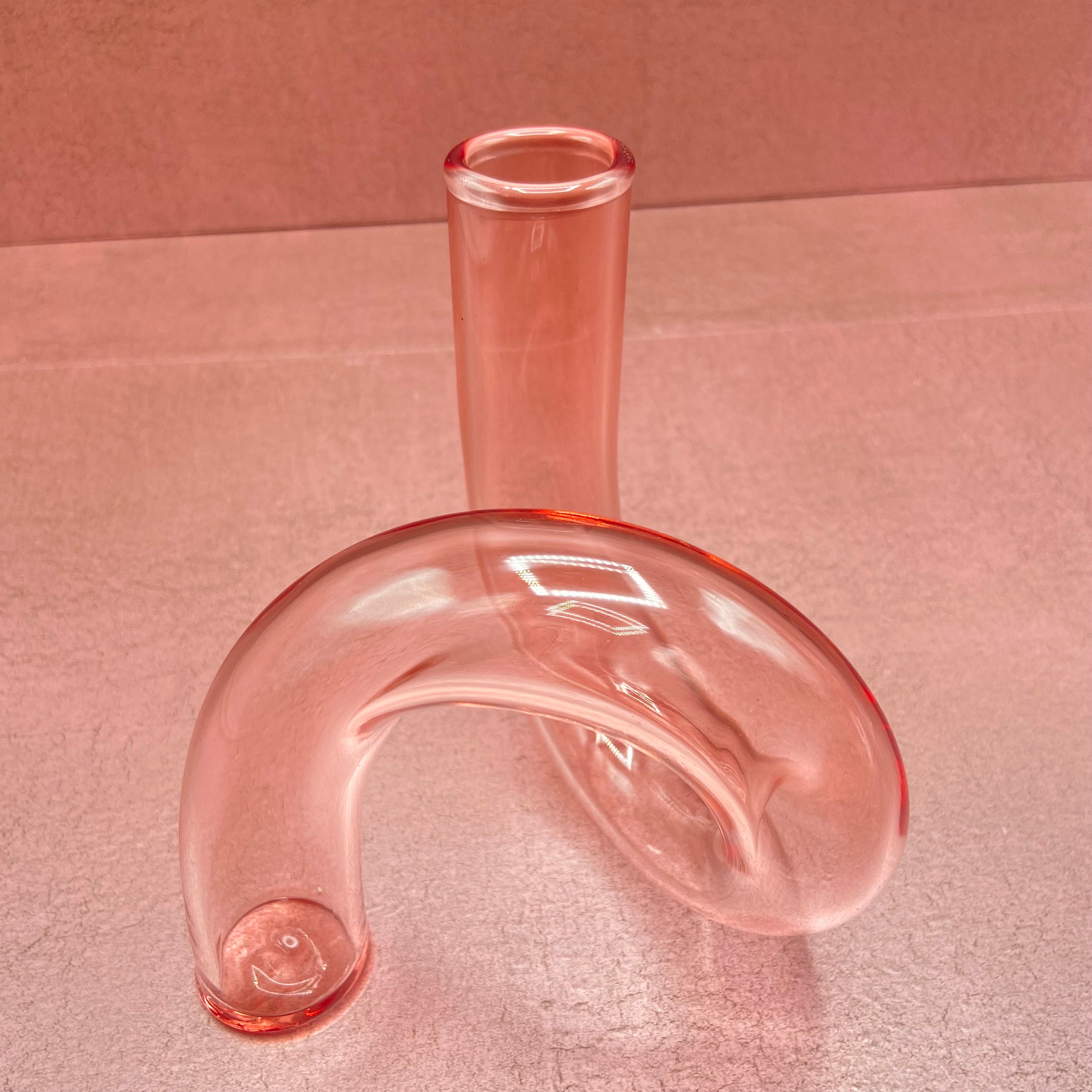 Pink Glass Tube Vase