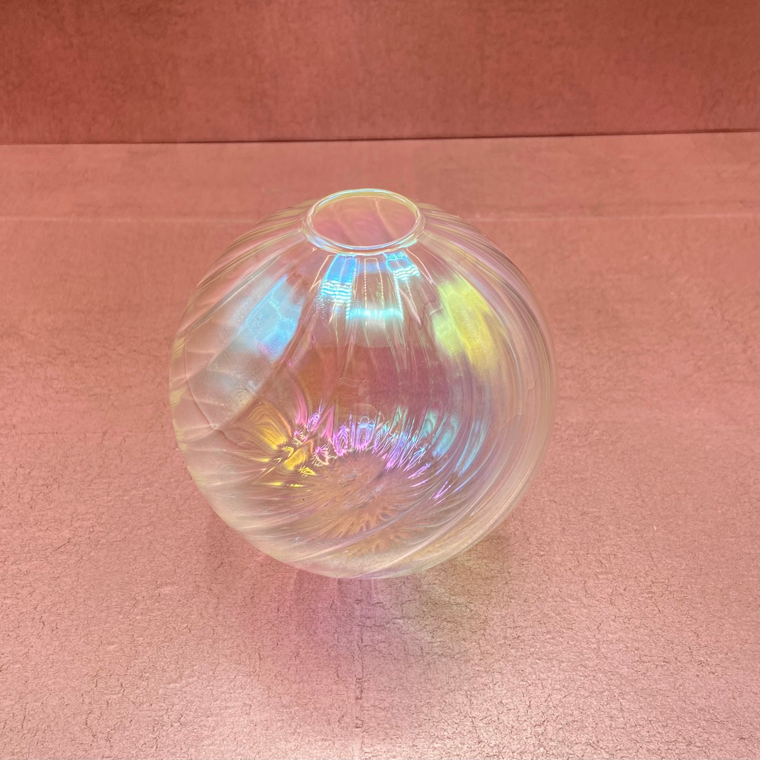 Iridescent Ball Glass Vase