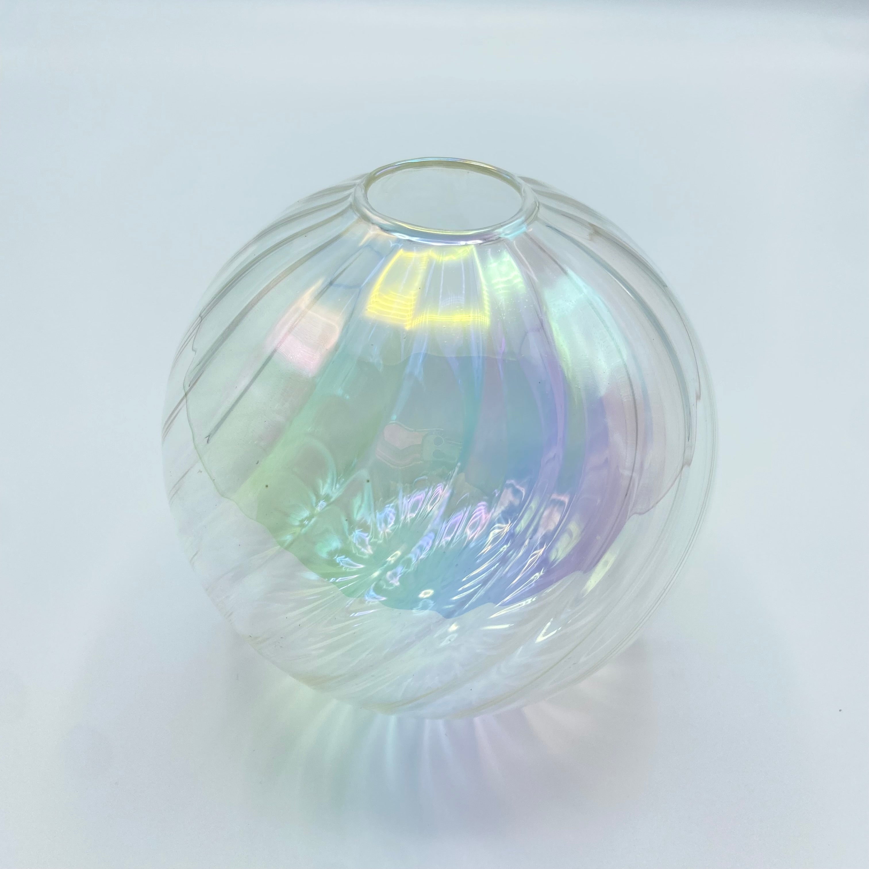 Iridescent Ball Glass Vase