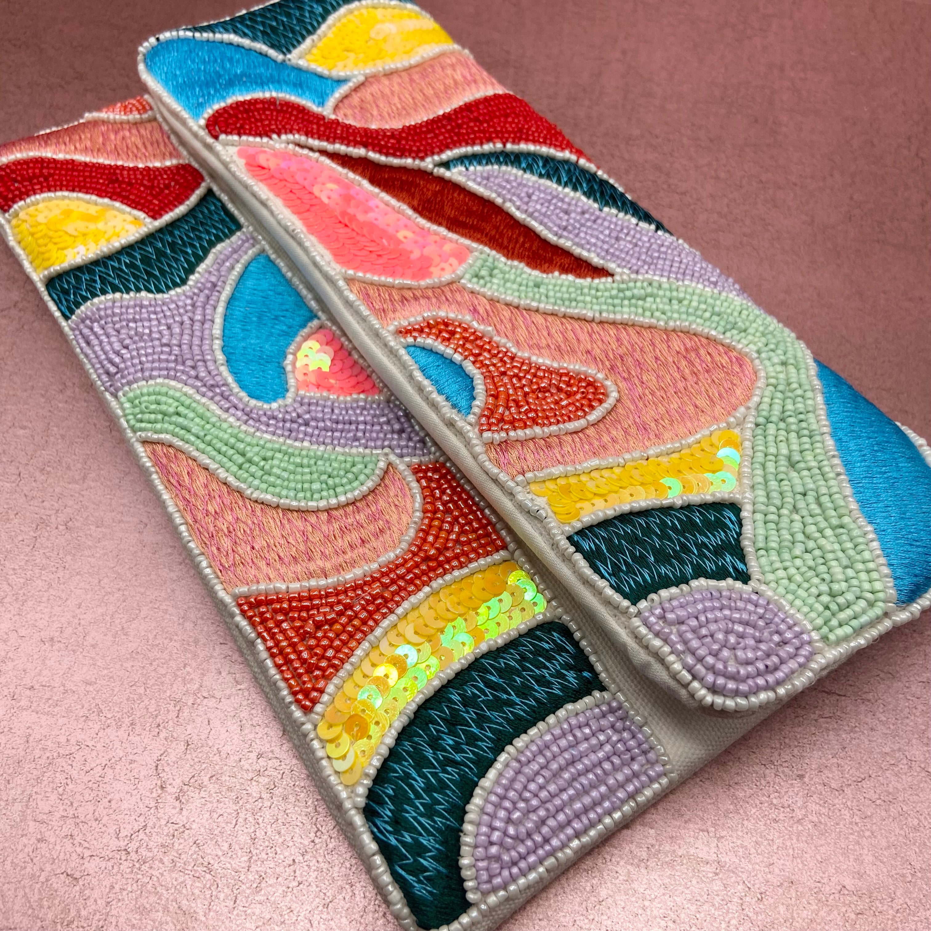 Colorful sales beaded clutch